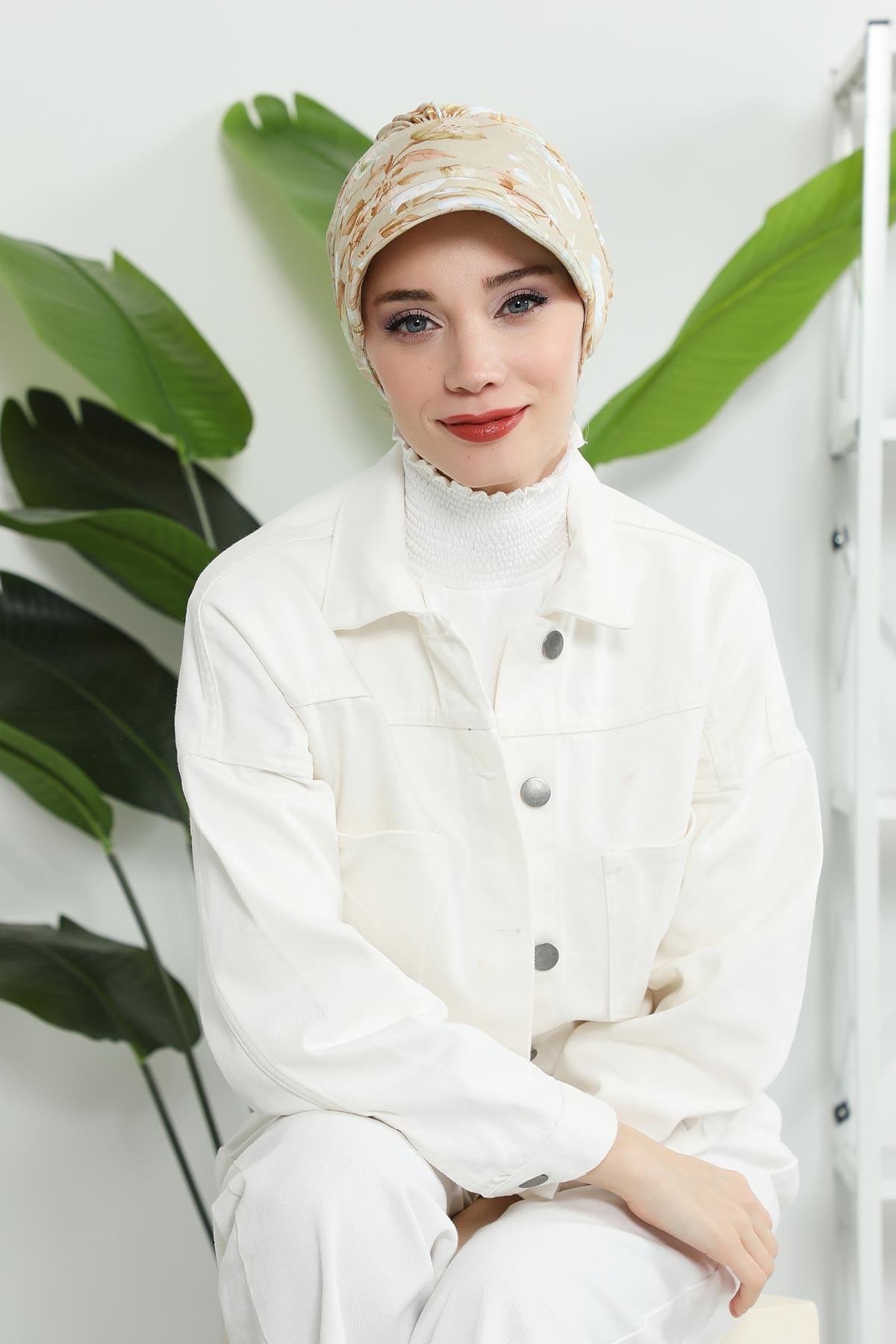 Siperlikli Desenli Penye Şapka Bone,B-73YD