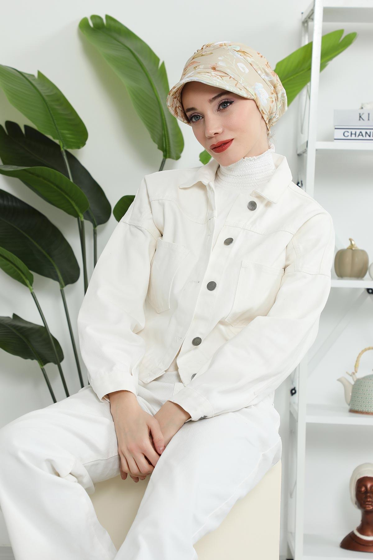 Siperlikli Desenli Penye Şapka Bone,B-73YD