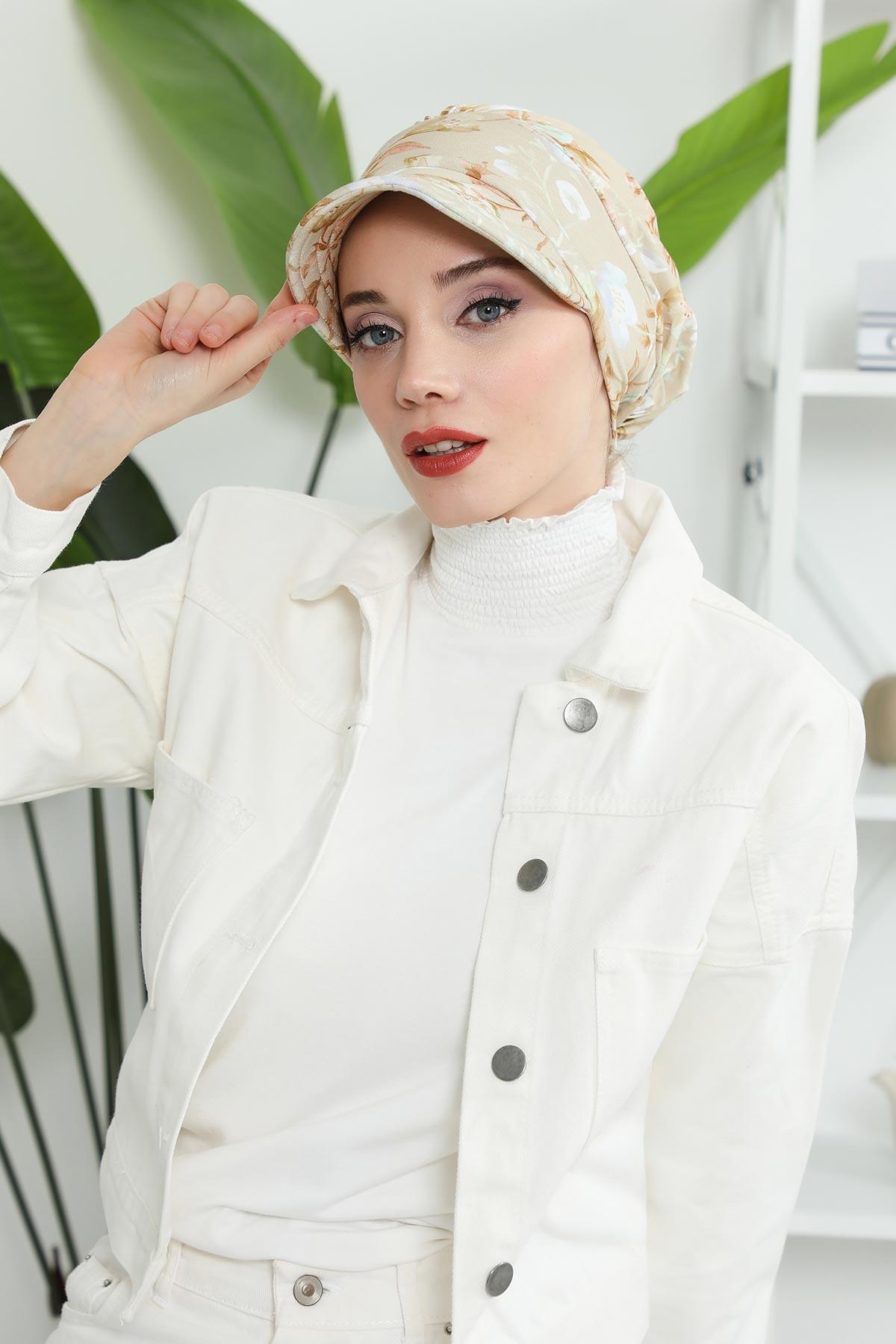 Siperlikli Desenli Penye Şapka Bone,B-73YD