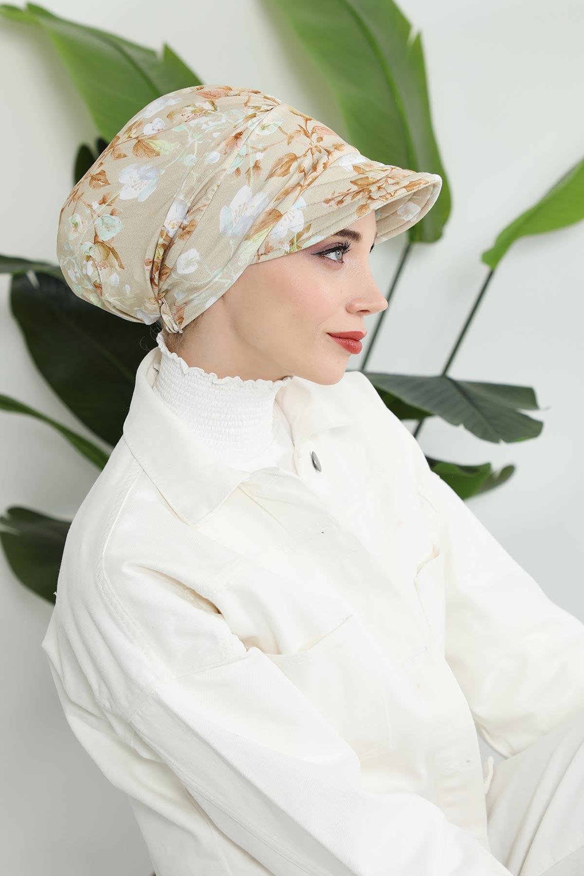 Siperlikli Desenli Penye Şapka Bone,B-73YD