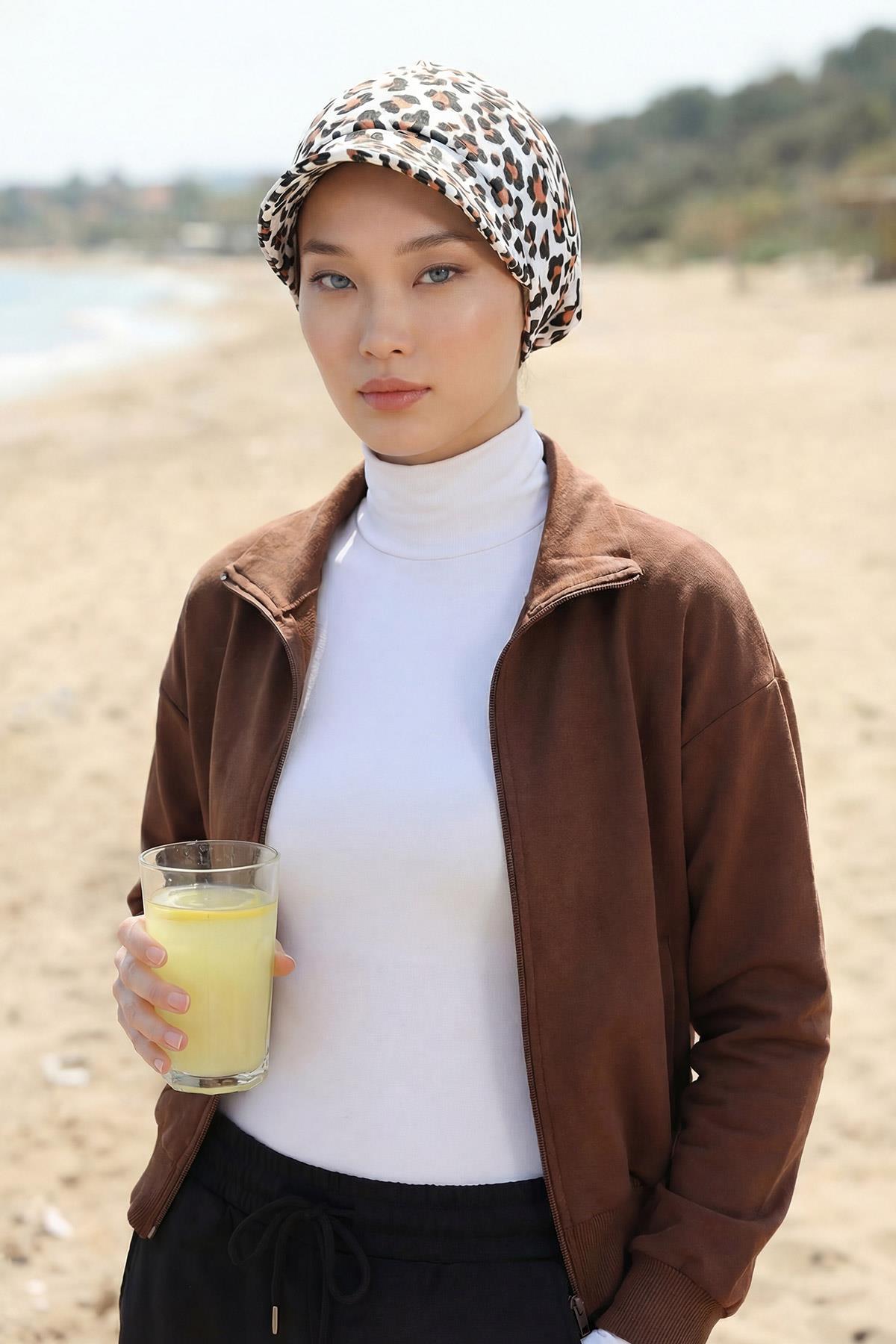 Siperlikli Desenli Penye Şapka Bone,B-73YD