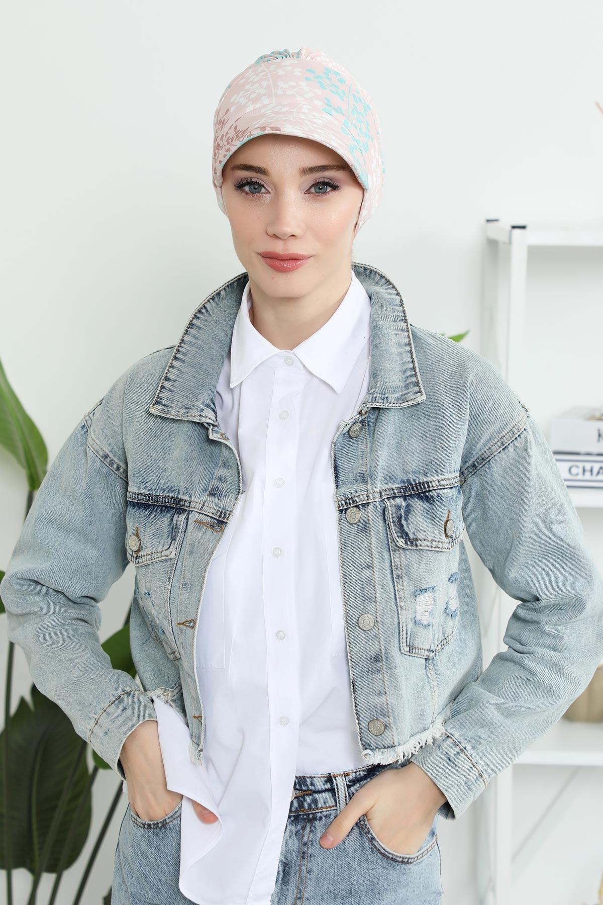 Siperlikli Desenli Penye Şapka Bone,B-73YD