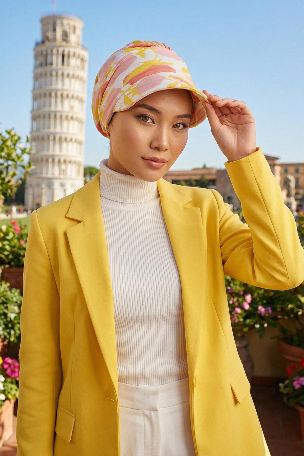 Siperlikli Desenli Penye Şapka Bone,B-73YD