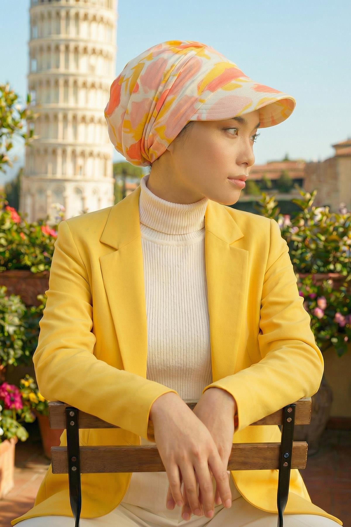 Siperlikli Desenli Penye Şapka Bone,B-73YD