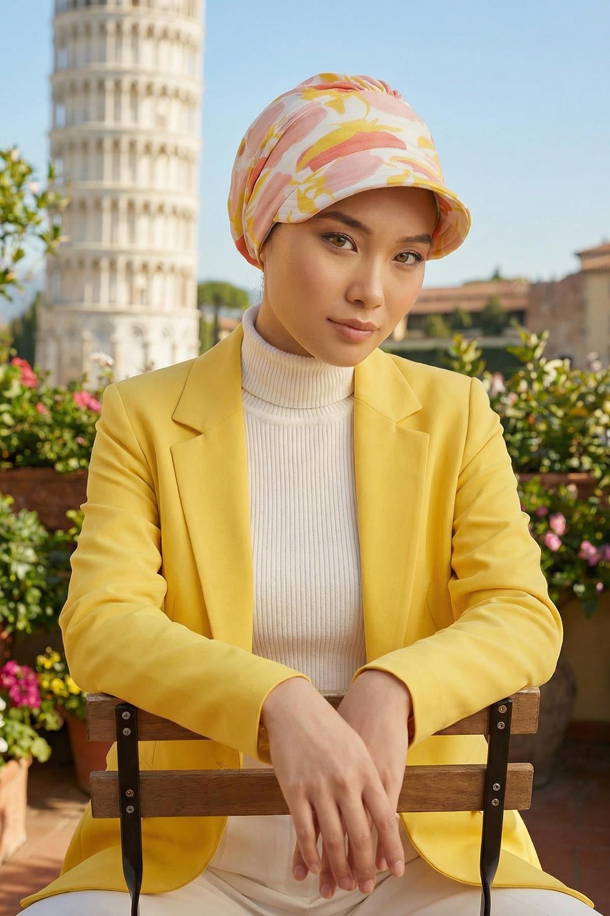 Siperlikli Desenli Penye Şapka Bone,B-73YD