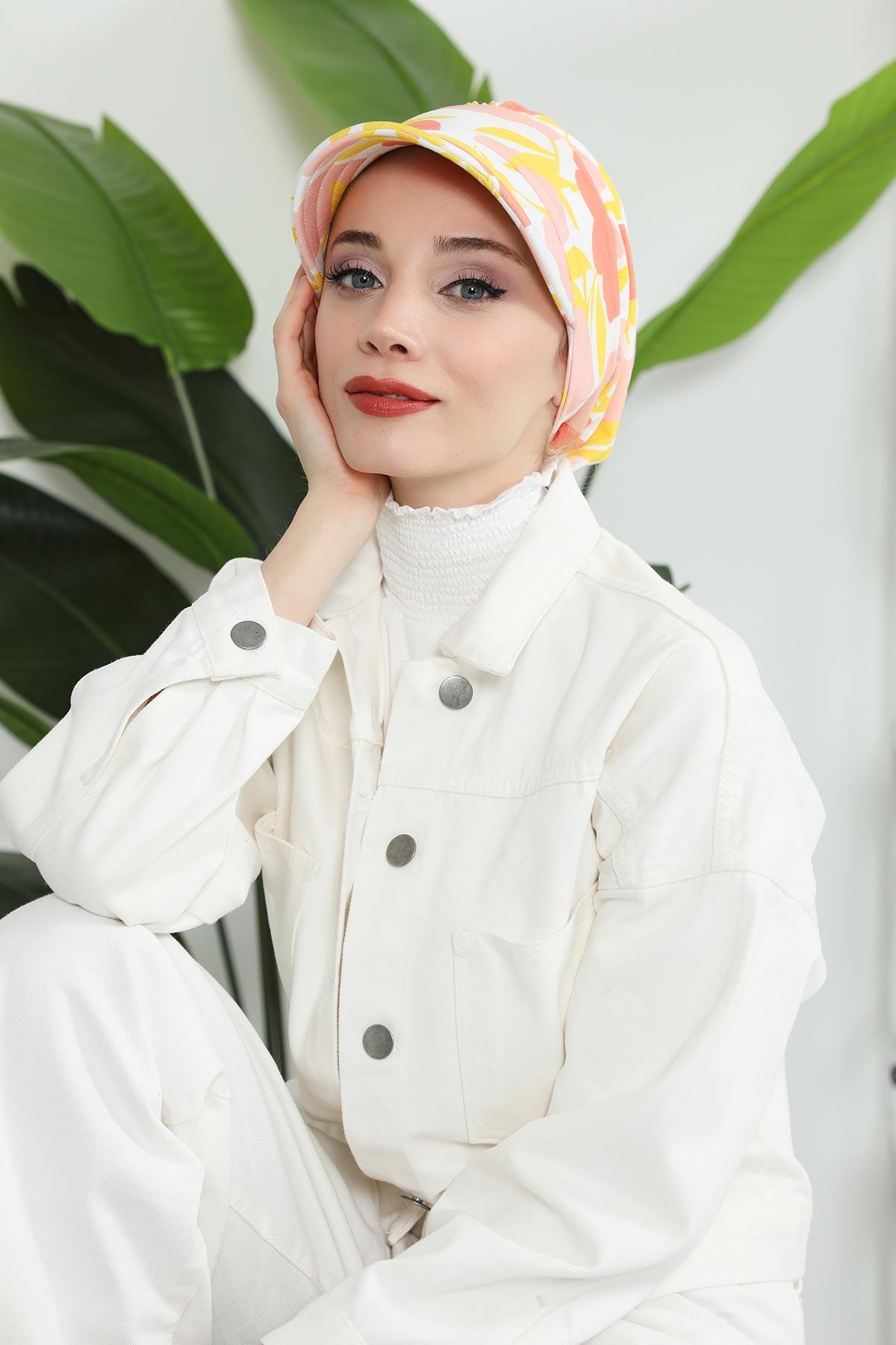 Siperlikli Desenli Penye Şapka Bone,B-73YD