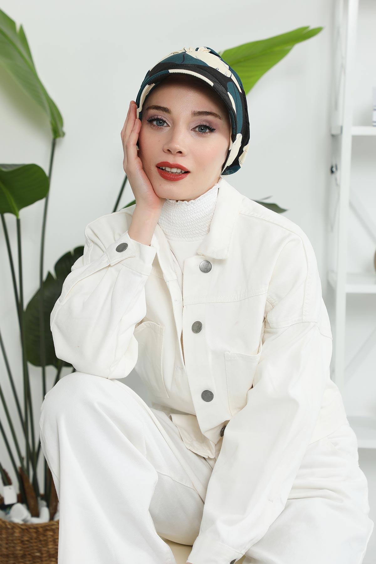 Siperlikli Desenli Penye Şapka Bone,B-73YD