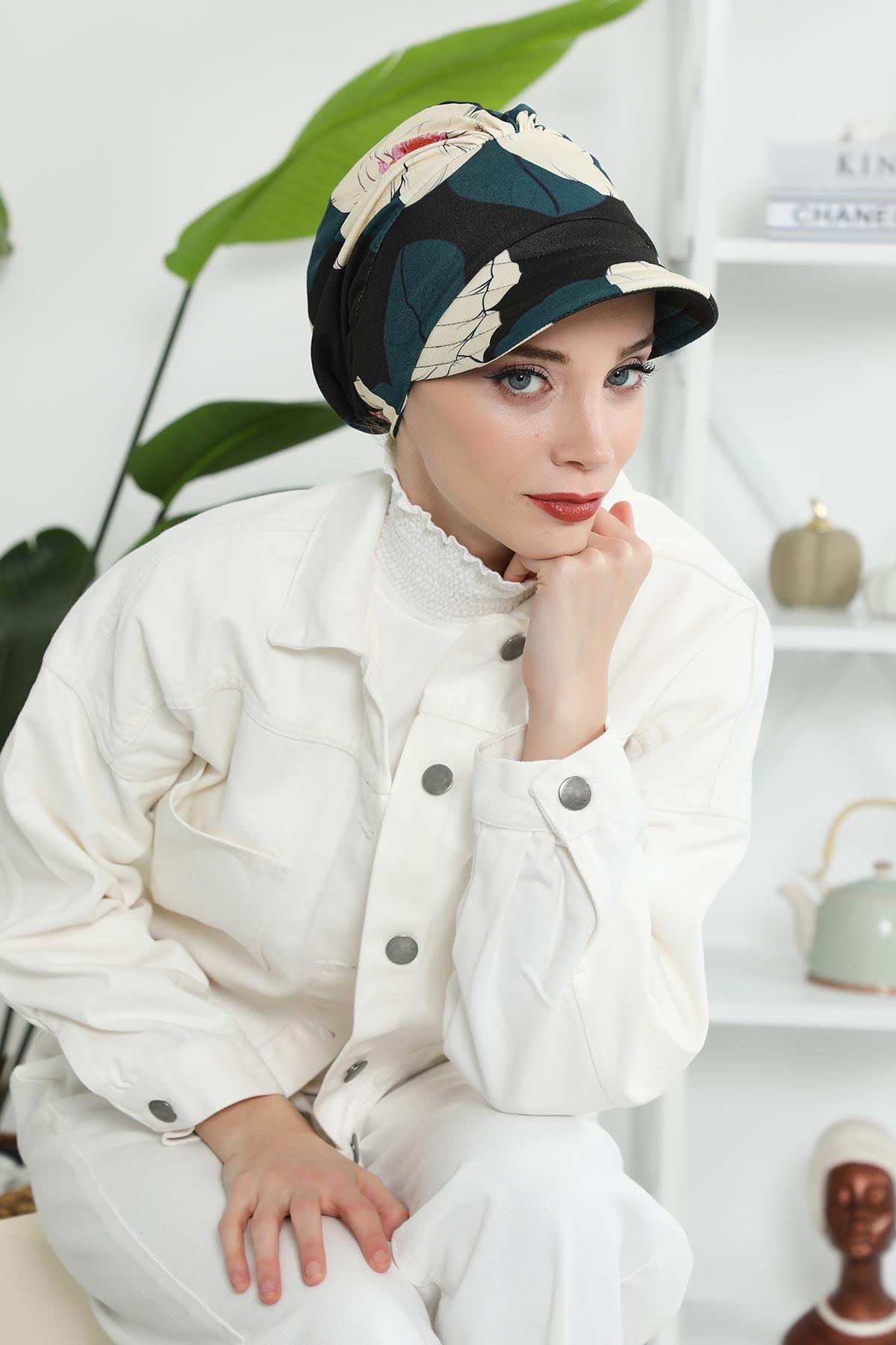 Siperlikli Desenli Penye Şapka Bone,B-73YD