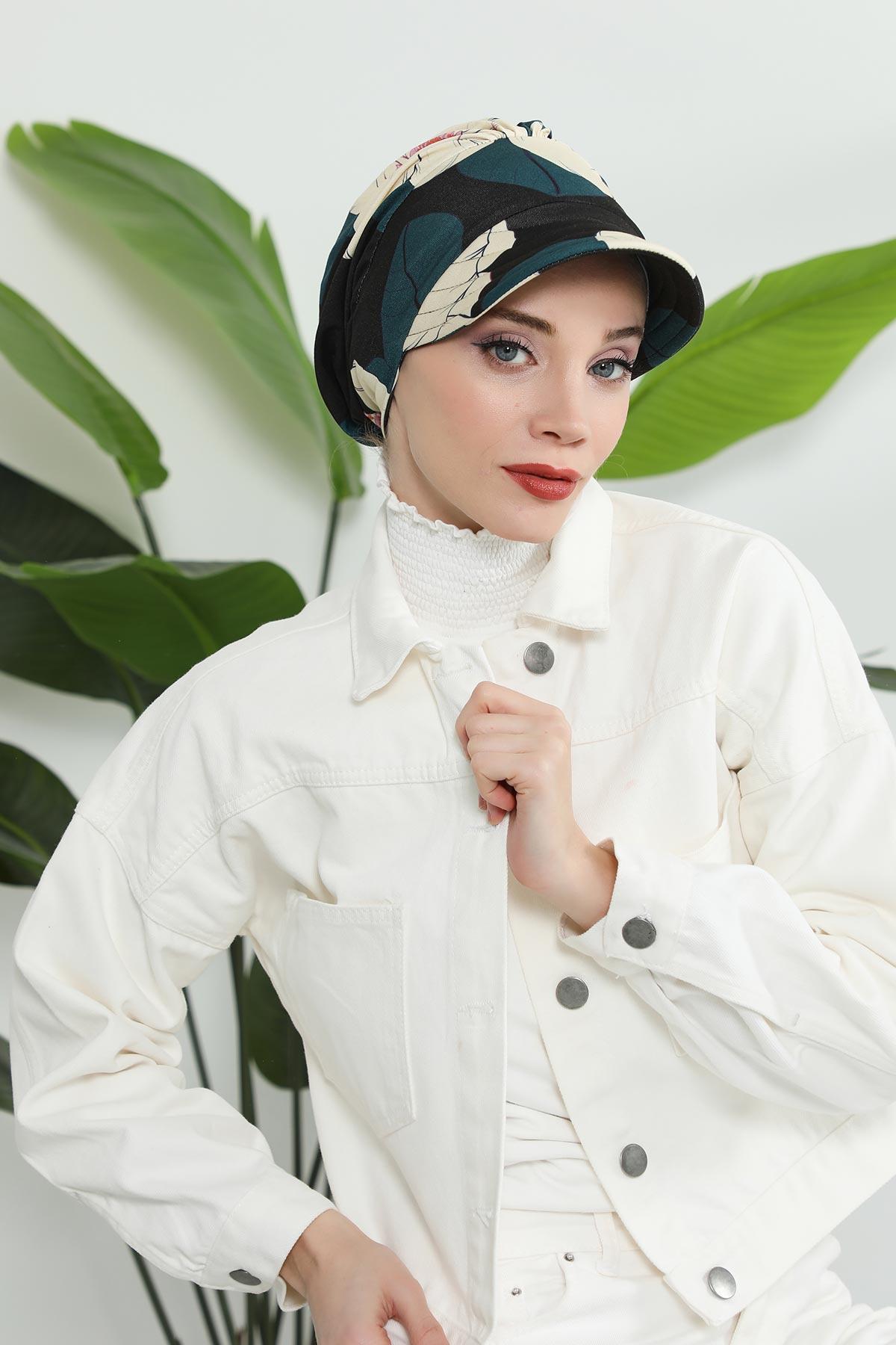 Siperlikli Desenli Penye Şapka Bone,B-73YD