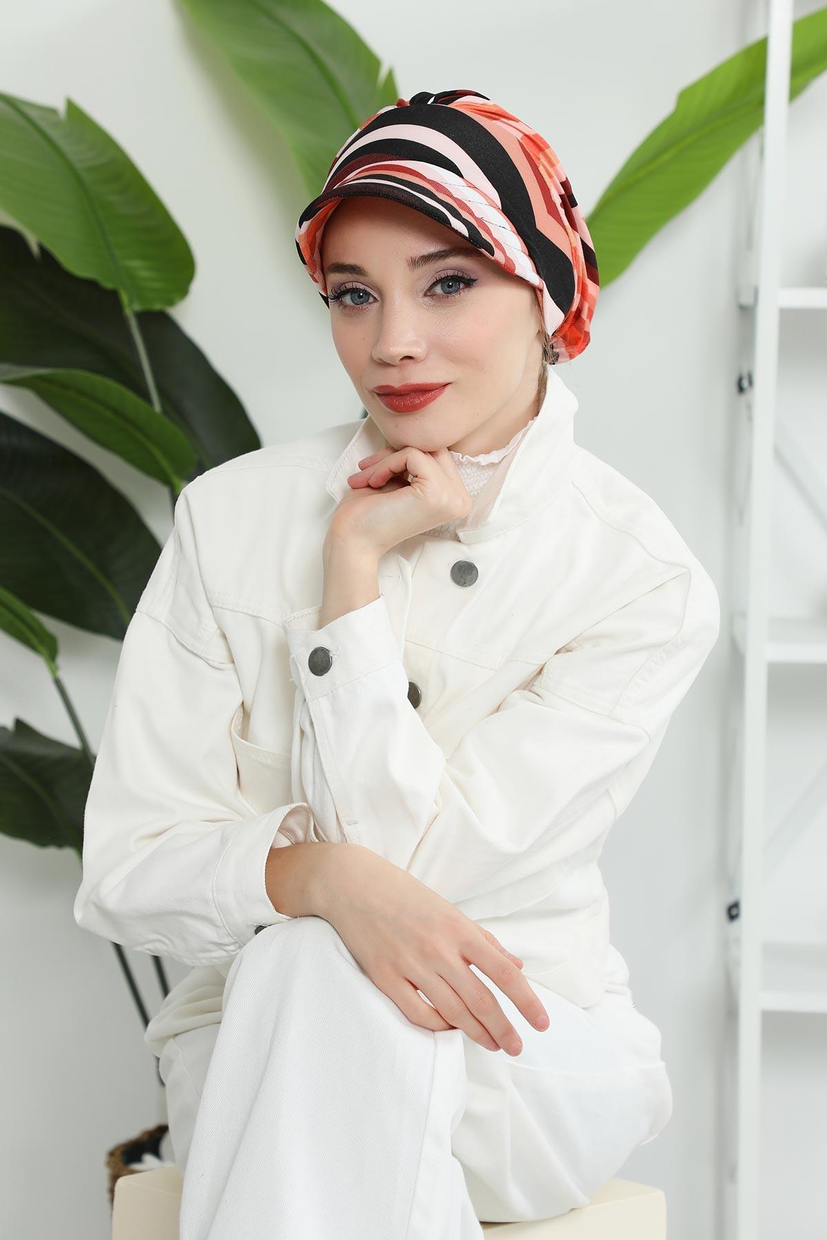 Siperlikli Desenli Penye Şapka Bone,B-73YD