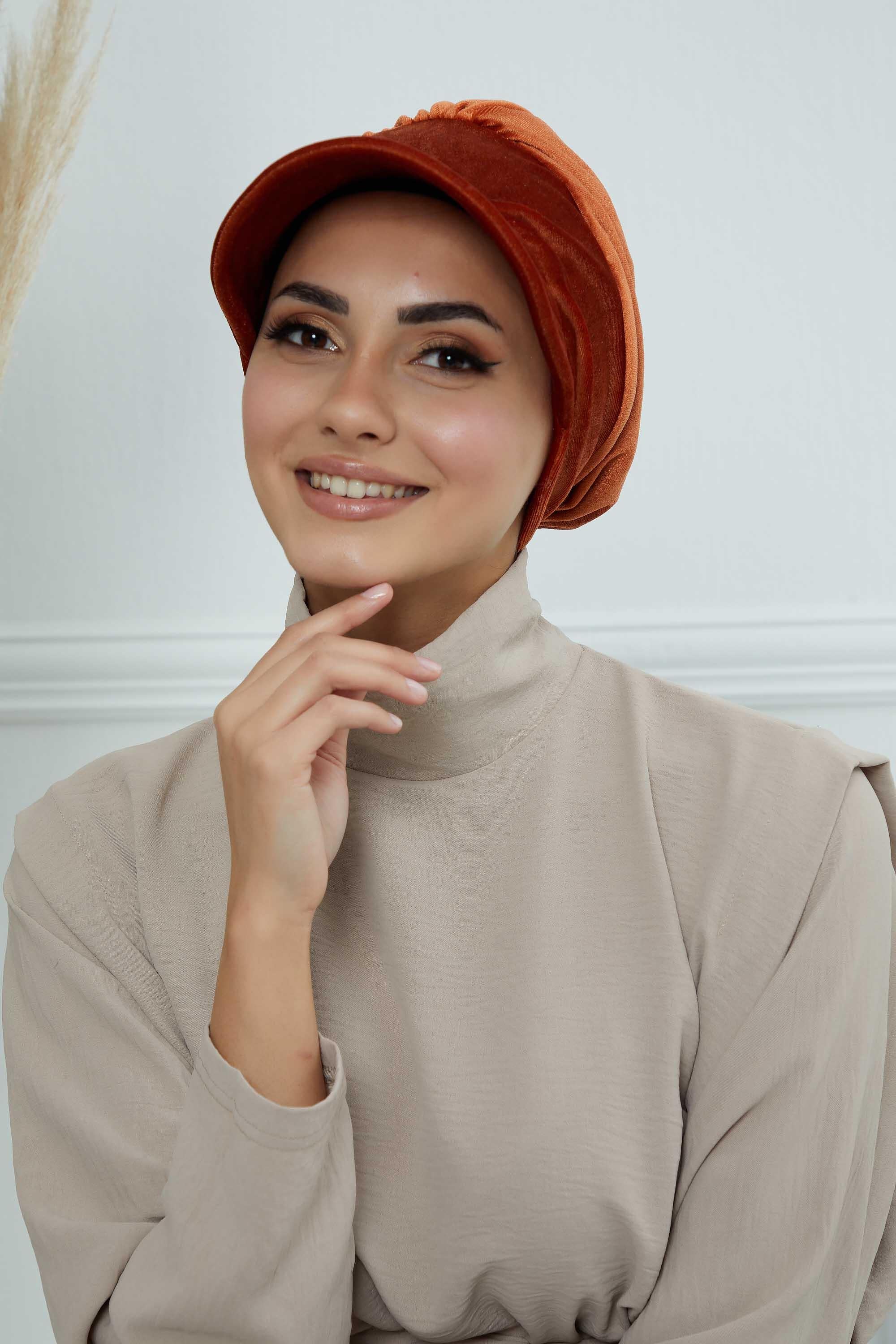 Siperlikli Kadife Şapka Bone,B-73K