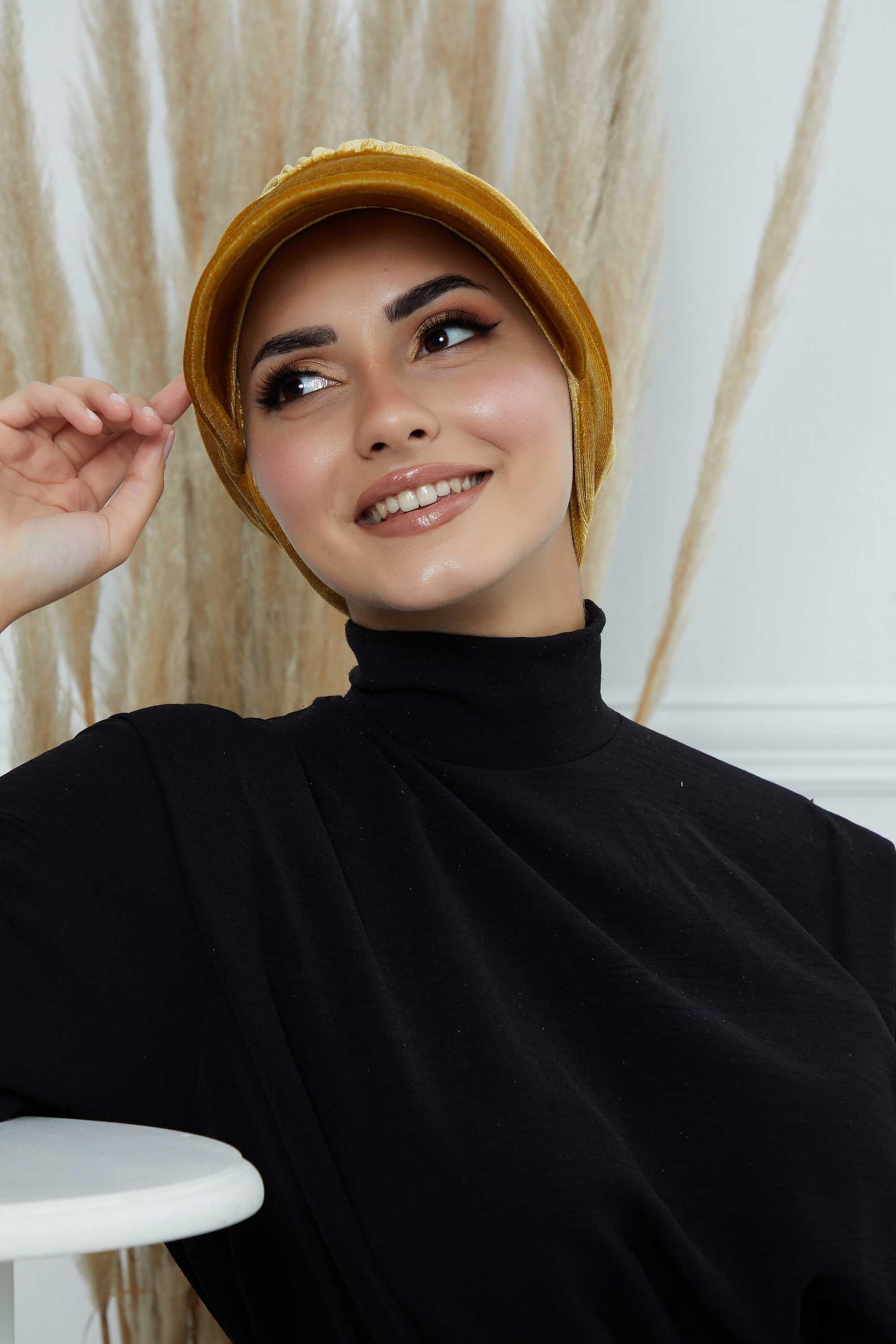 Siperlikli Kadife Şapka Bone,B-73K