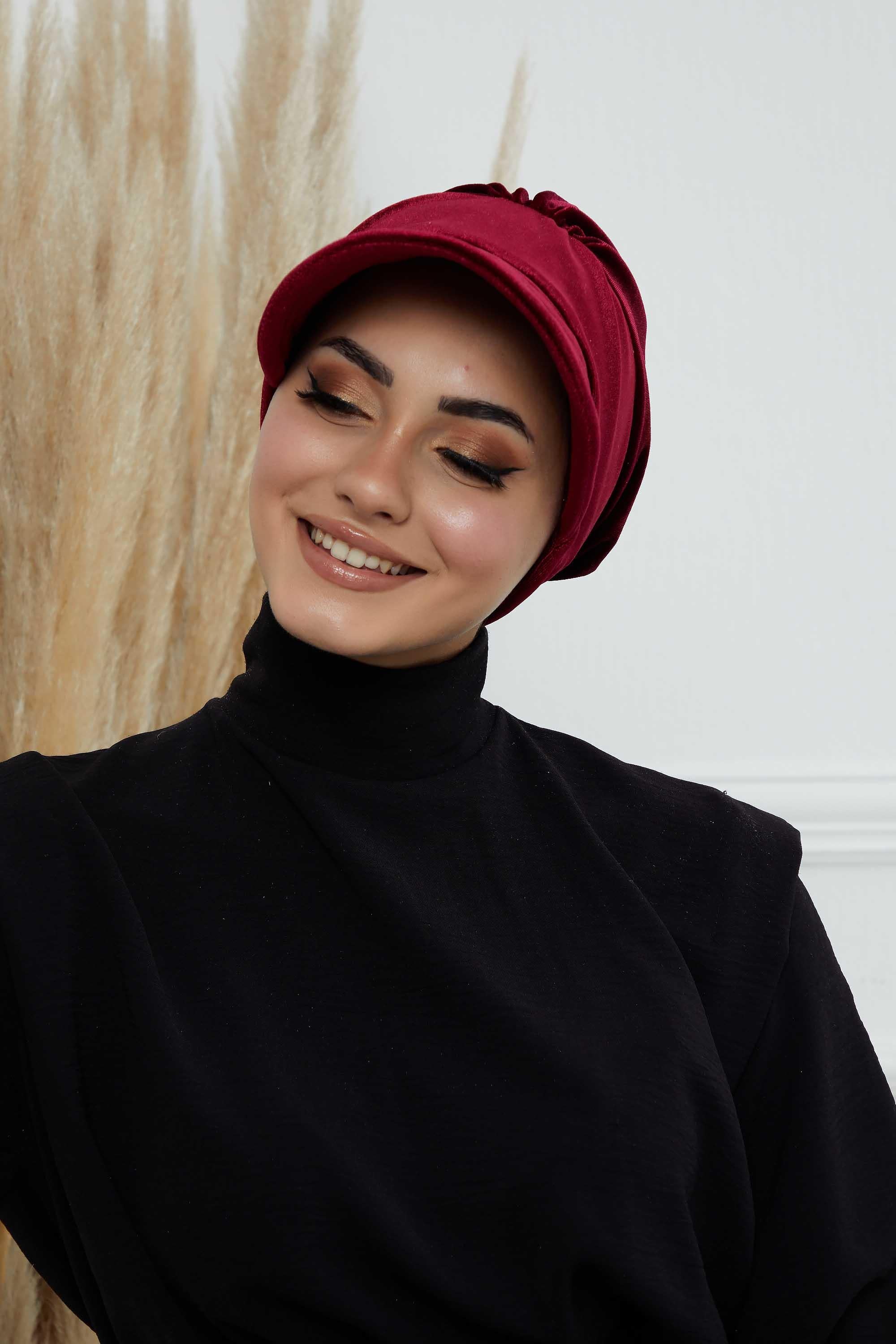 Siperlikli Kadife Şapka Bone,B-73K