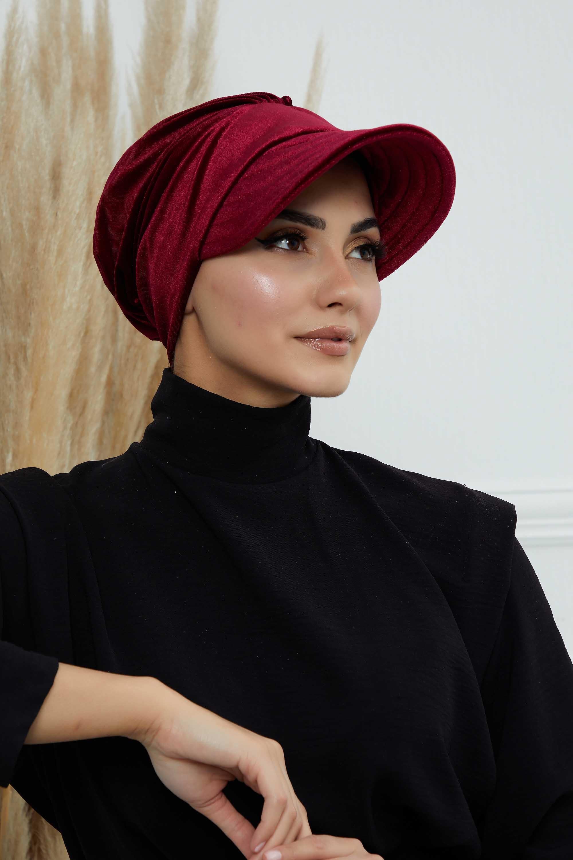 Siperlikli Kadife Şapka Bone,B-73K