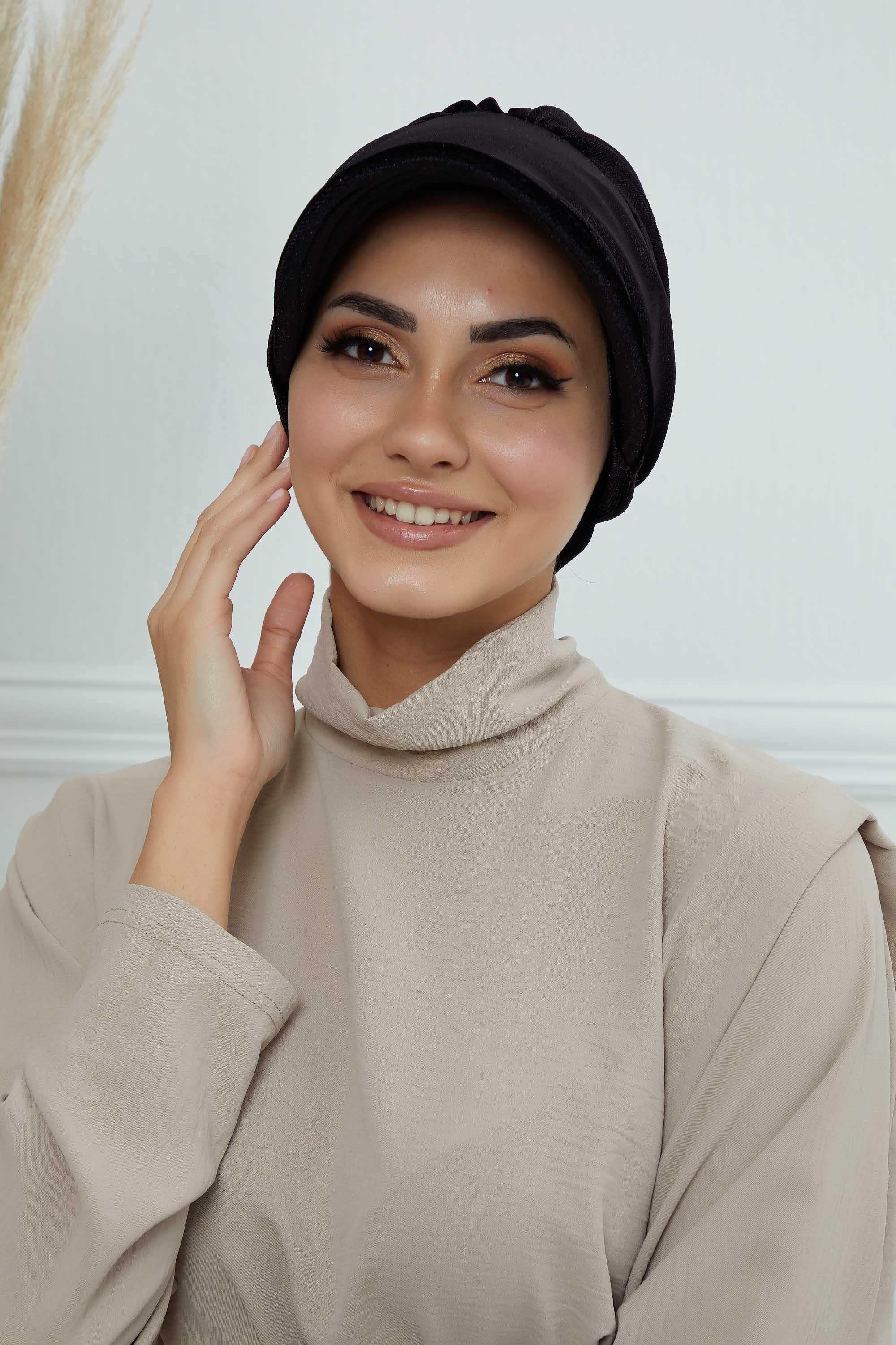 Siperlikli Kadife Şapka Bone,B-73K
