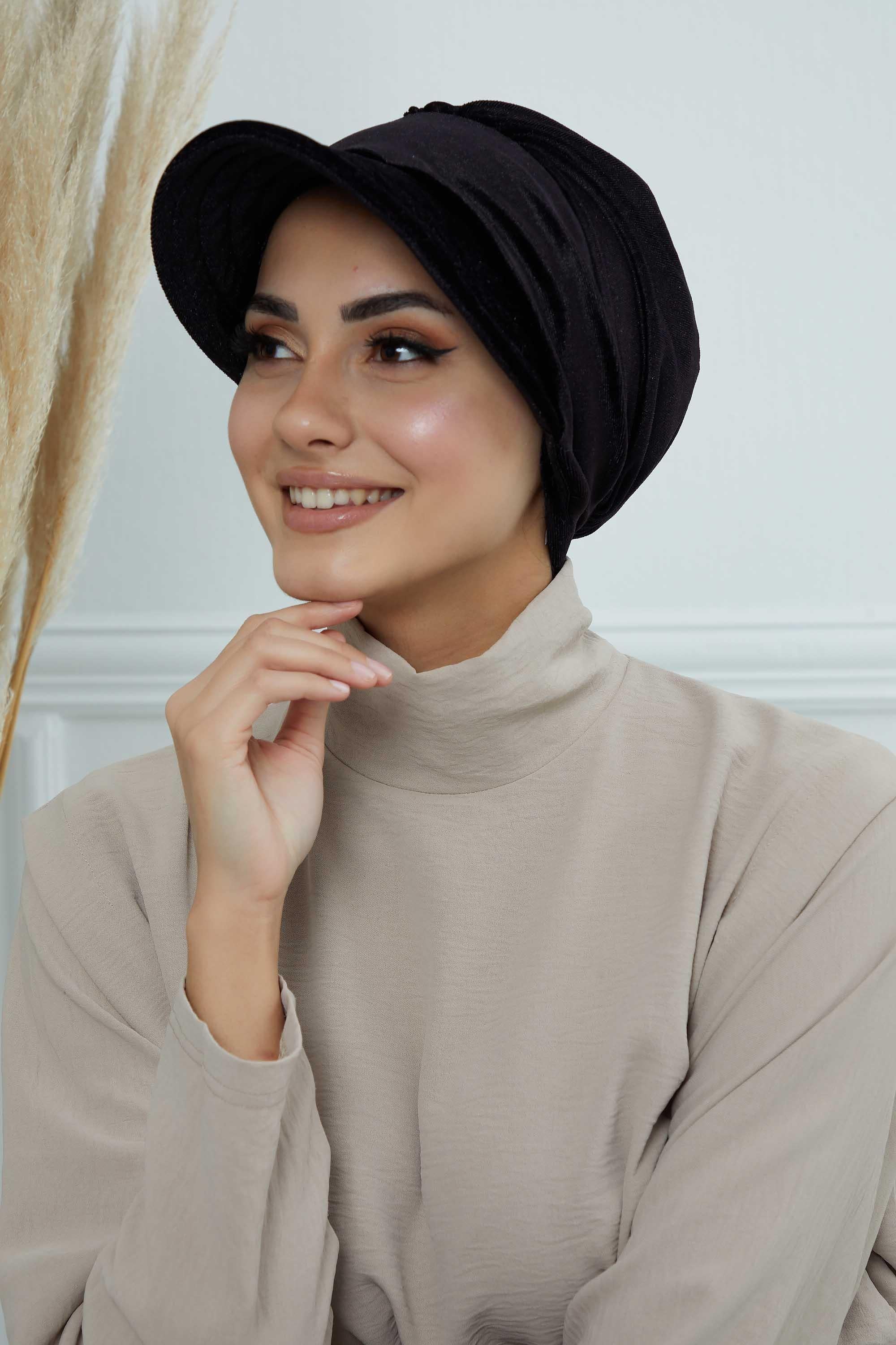 Siperlikli Kadife Şapka Bone,B-73K