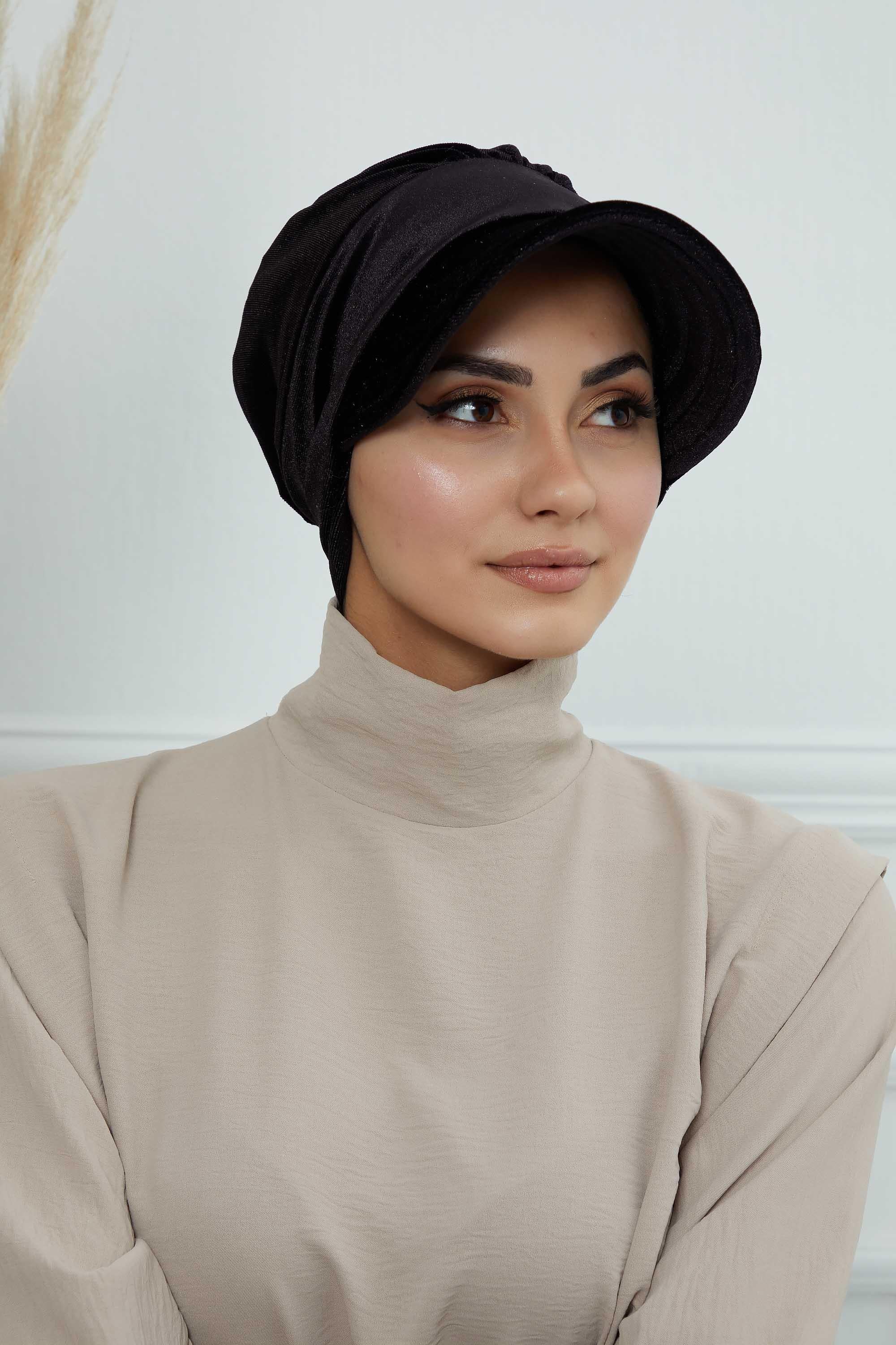 Siperlikli Kadife Şapka Bone,B-73K