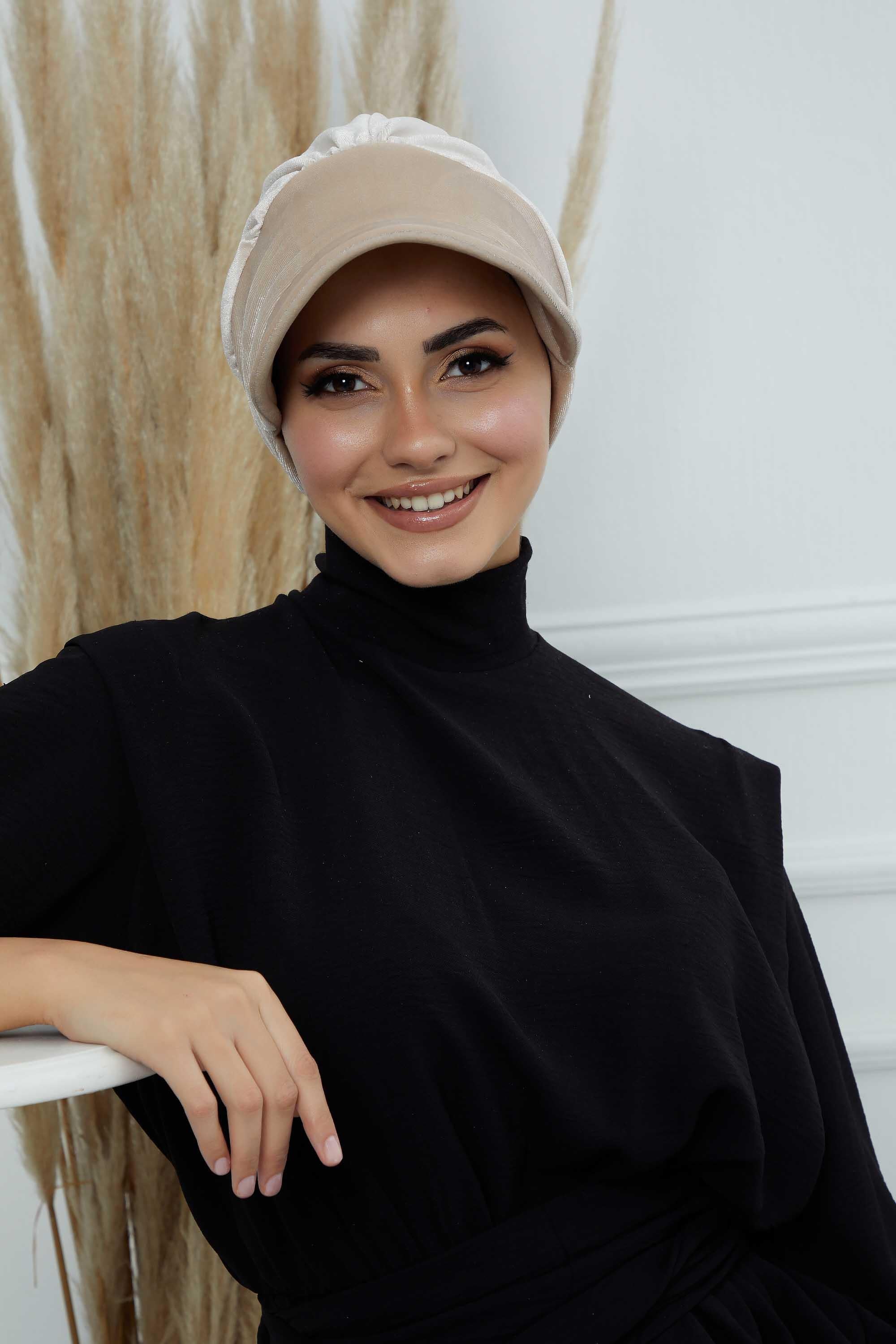 Siperlikli Kadife Şapka Bone,B-73K