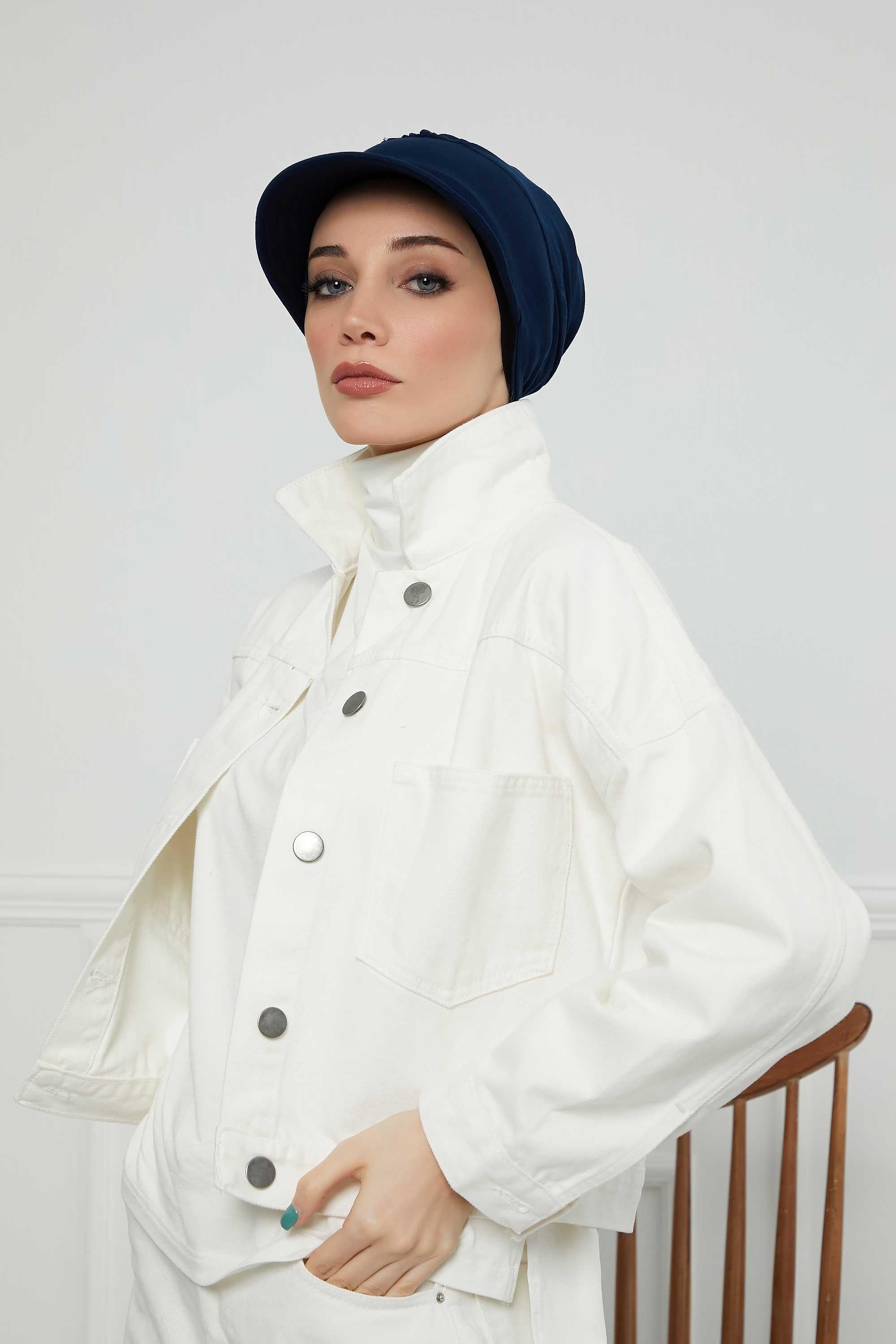 Siperlikli Penye Şapka Bone,B-73