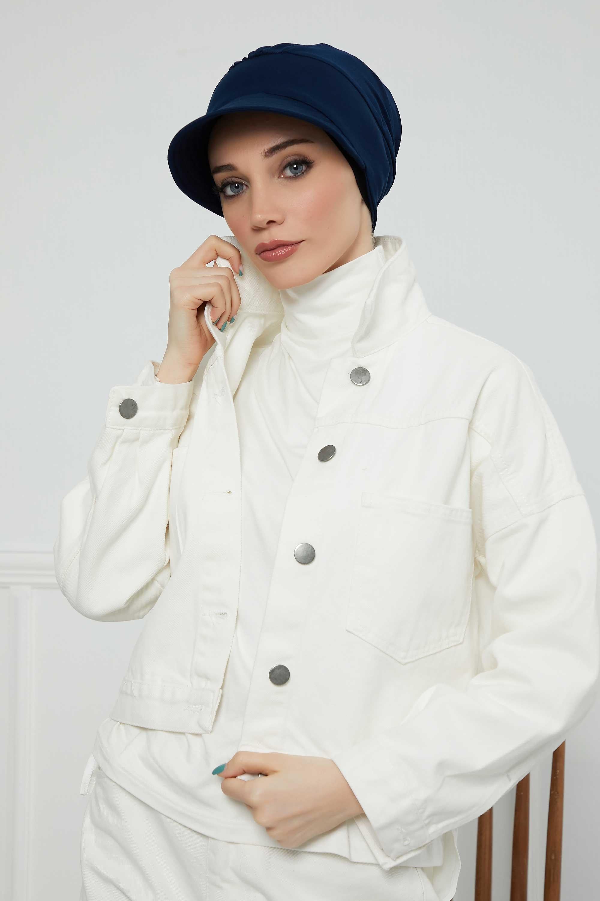 Siperlikli Penye Şapka Bone,B-73