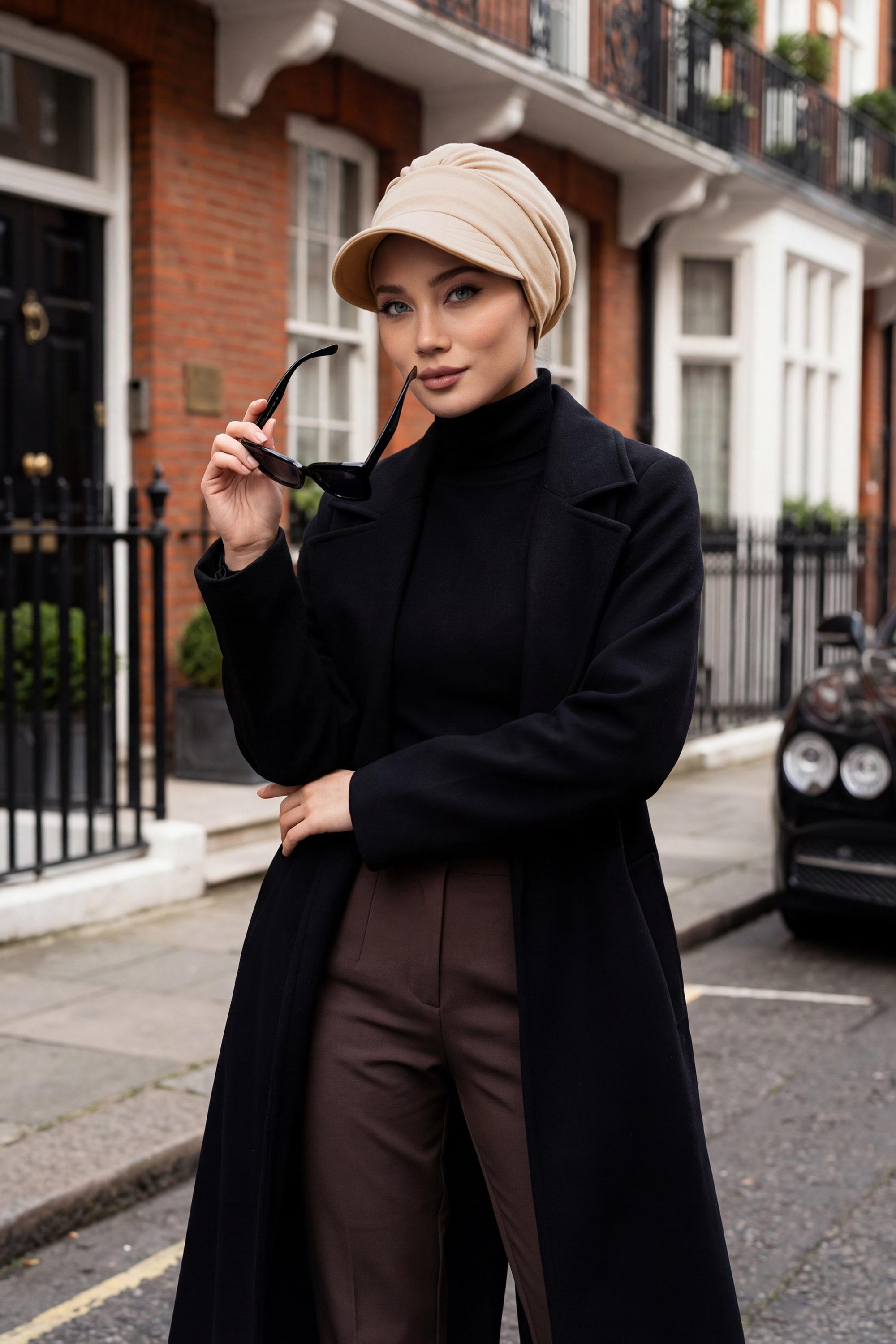 Siperlikli Penye Şapka Bone,B-73