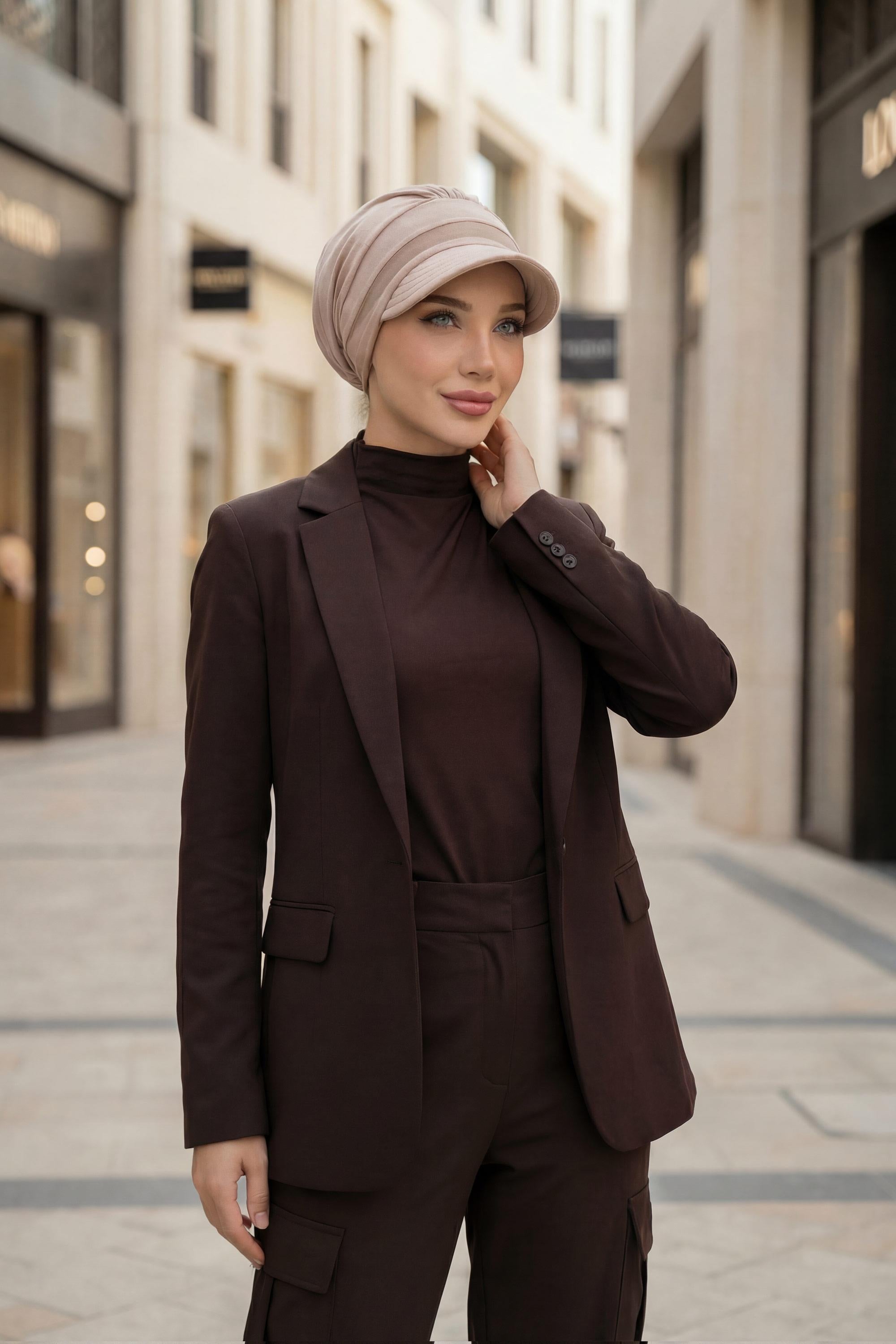 Siperlikli Penye Şapka Bone,B-73