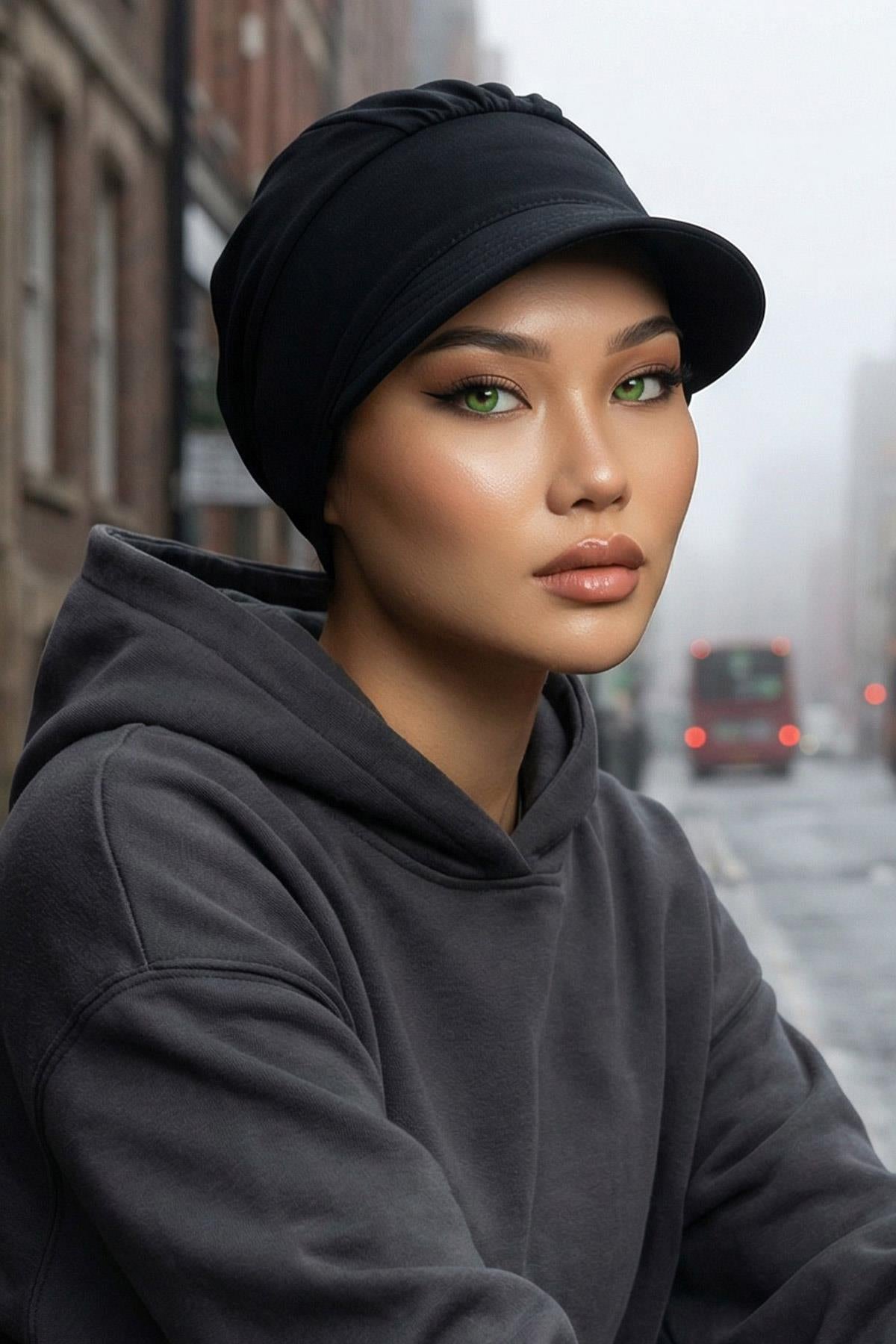 Siperlikli Penye Şapka Bone,B-73