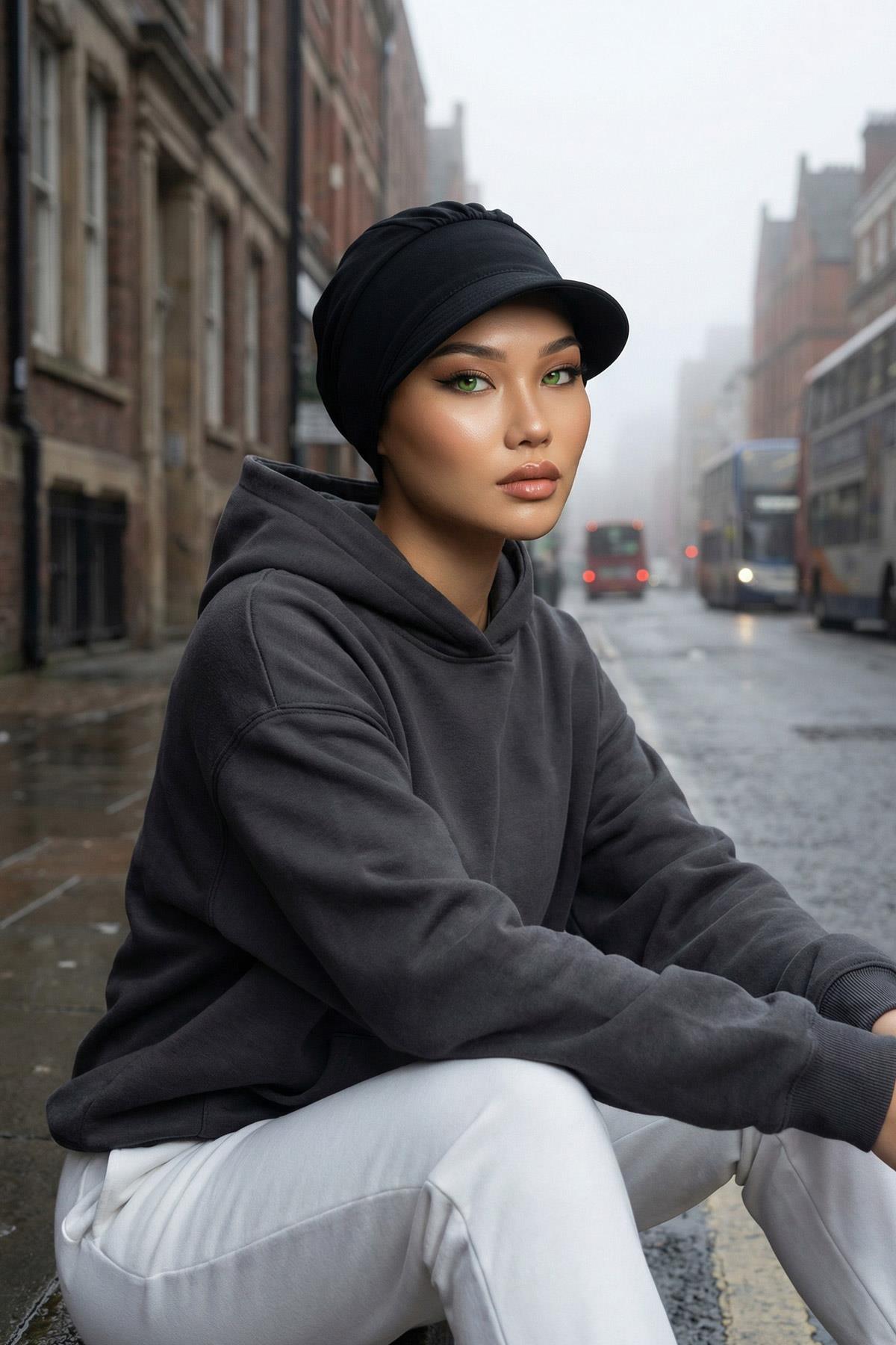 Siperlikli Penye Şapka Bone,B-73