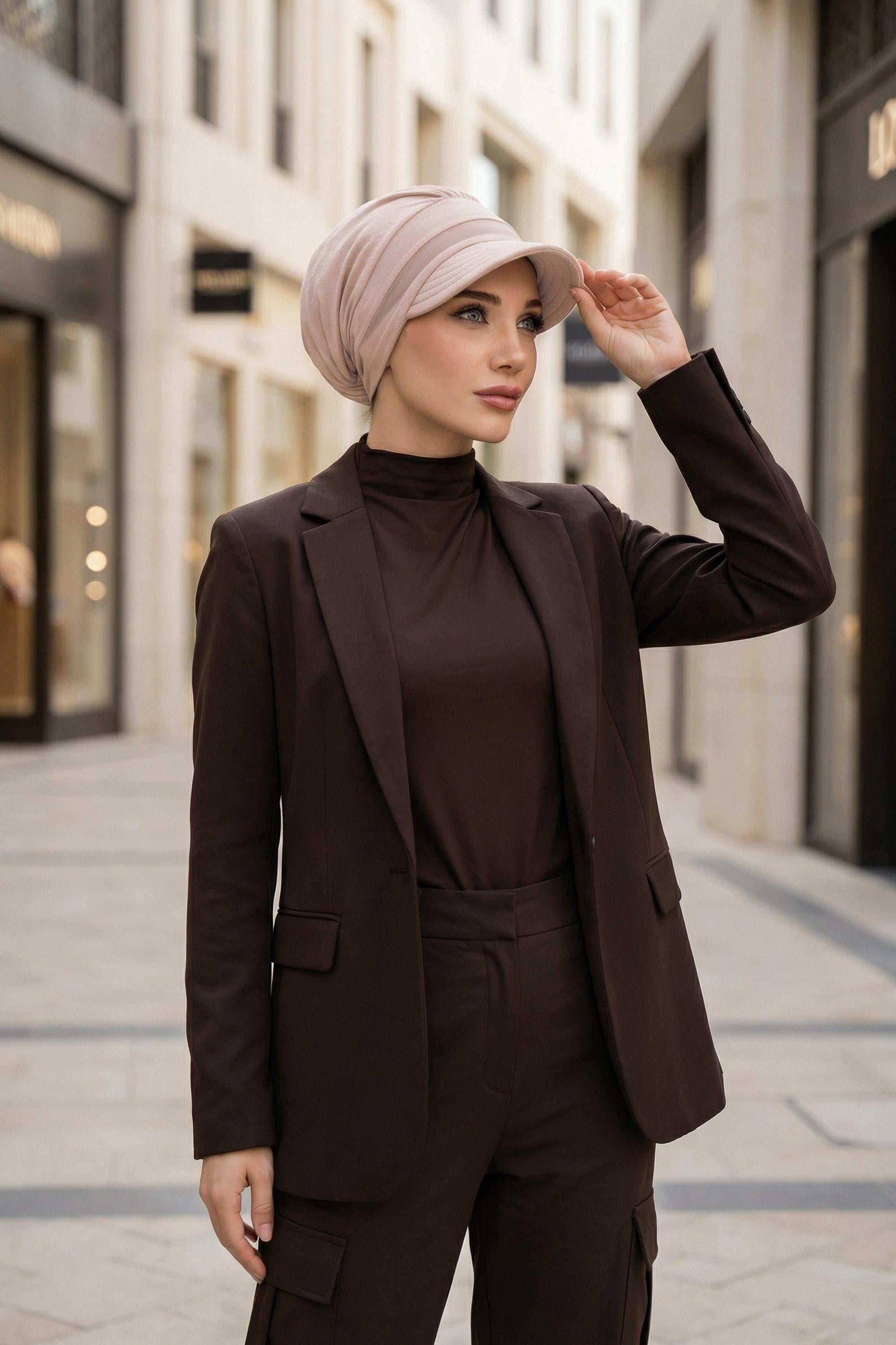 Siperlikli Penye Şapka Bone,B-73
