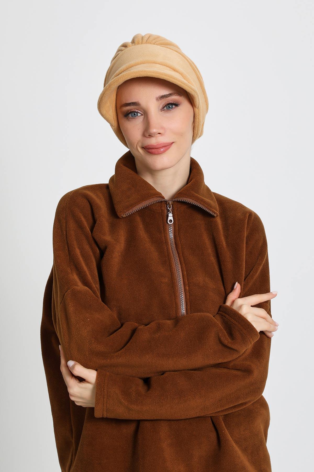 Siperlikli Polar Şapka Bone,B-73PL