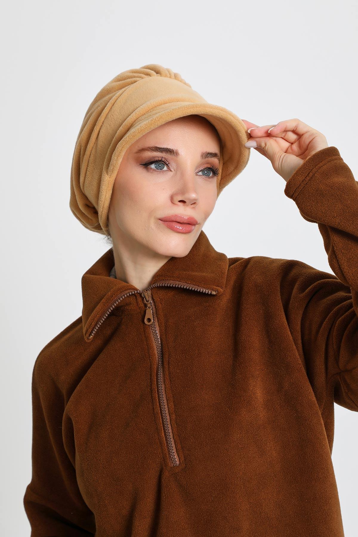 Siperlikli Polar Şapka Bone,B-73PL