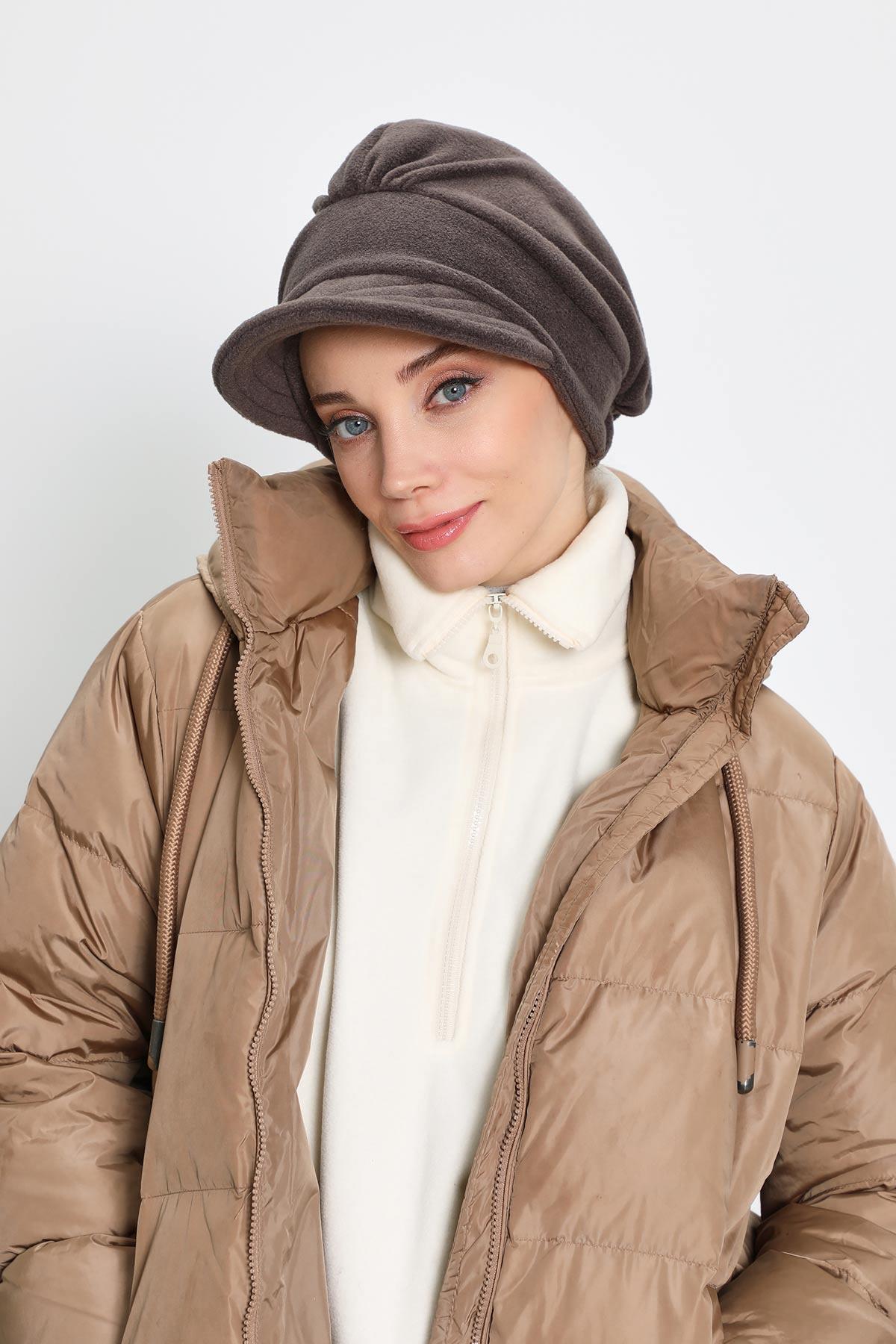 Siperlikli Polar Şapka Bone,B-73PL