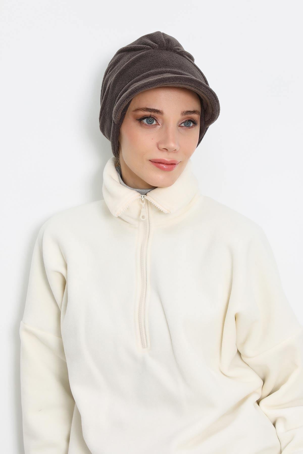 Siperlikli Polar Şapka Bone,B-73PL