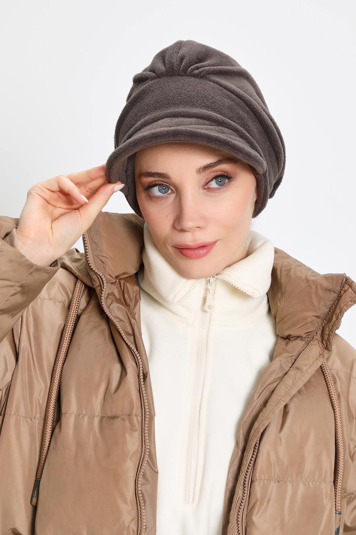 Siperlikli Polar Şapka Bone,B-73PL