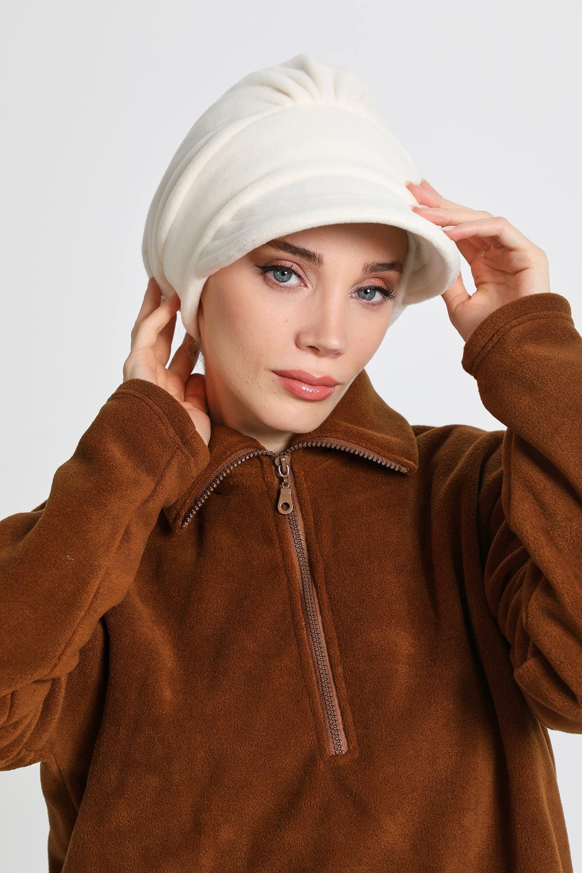 Siperlikli Polar Şapka Bone,B-73PL