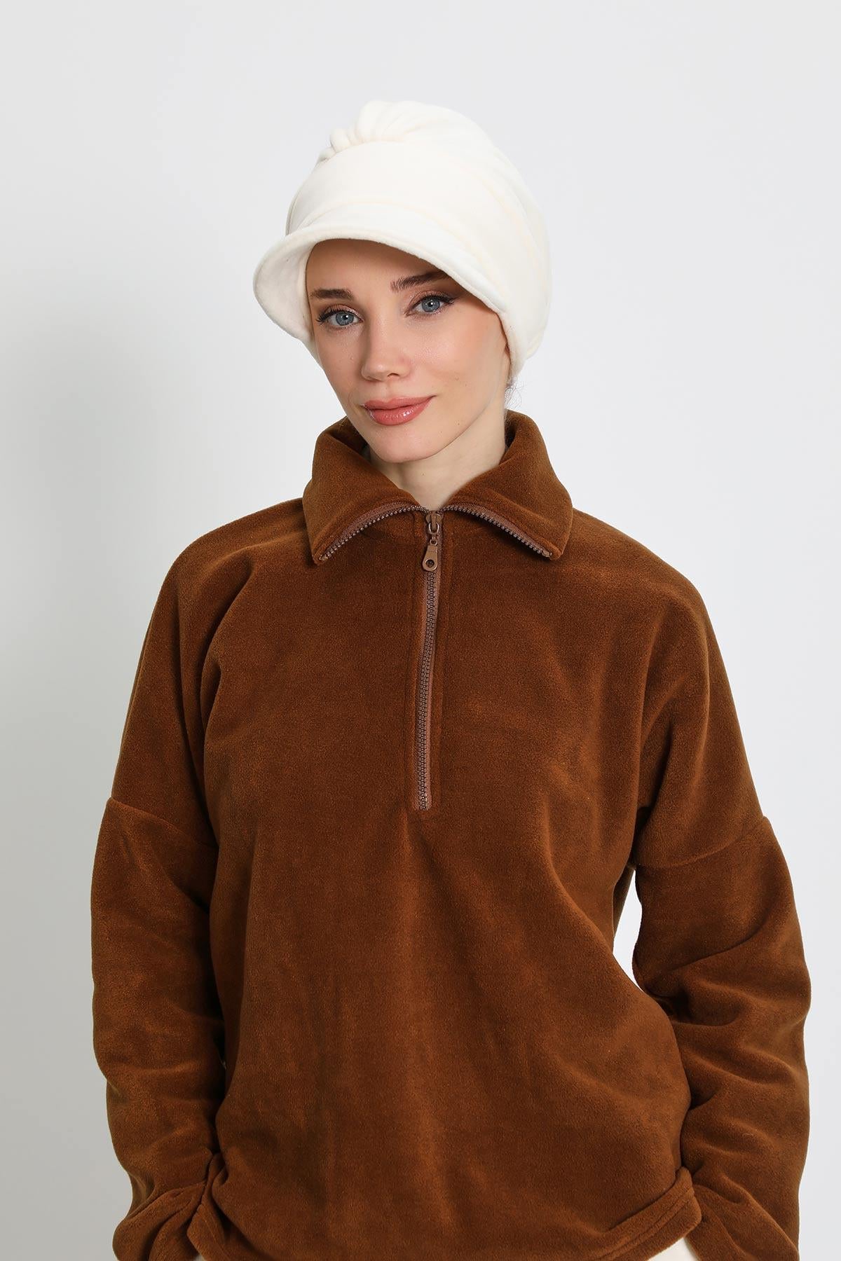 Siperlikli Polar Şapka Bone,B-73PL