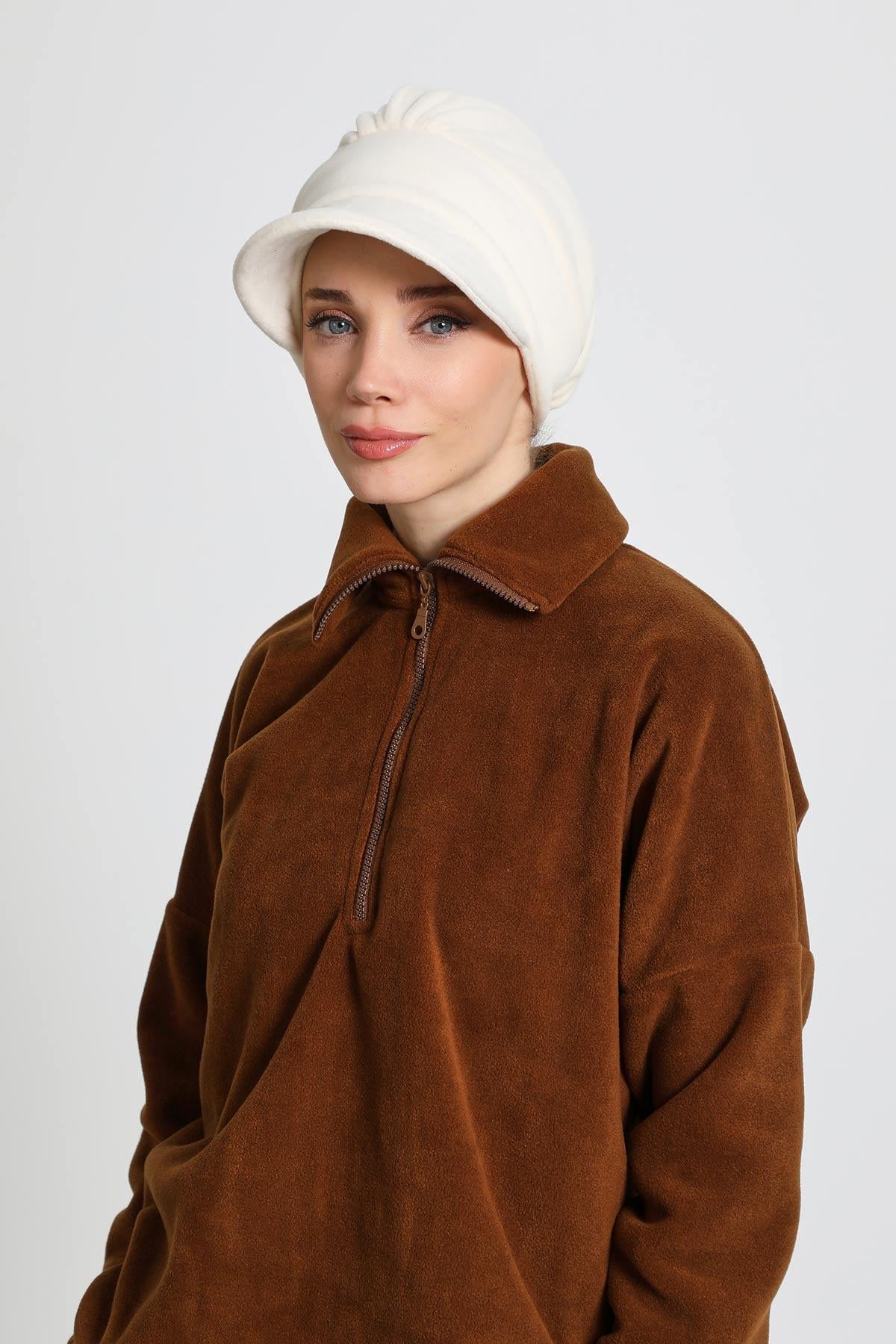 Siperlikli Polar Şapka Bone,B-73PL