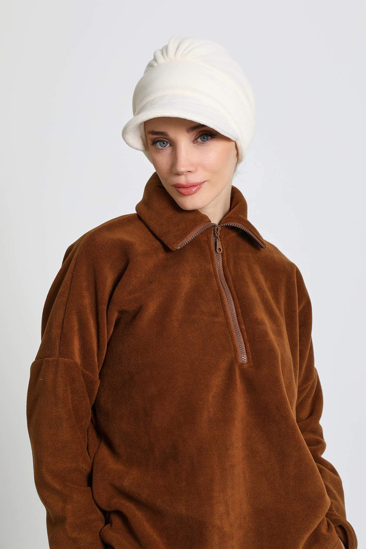 Siperlikli Polar Şapka Bone,B-73PL