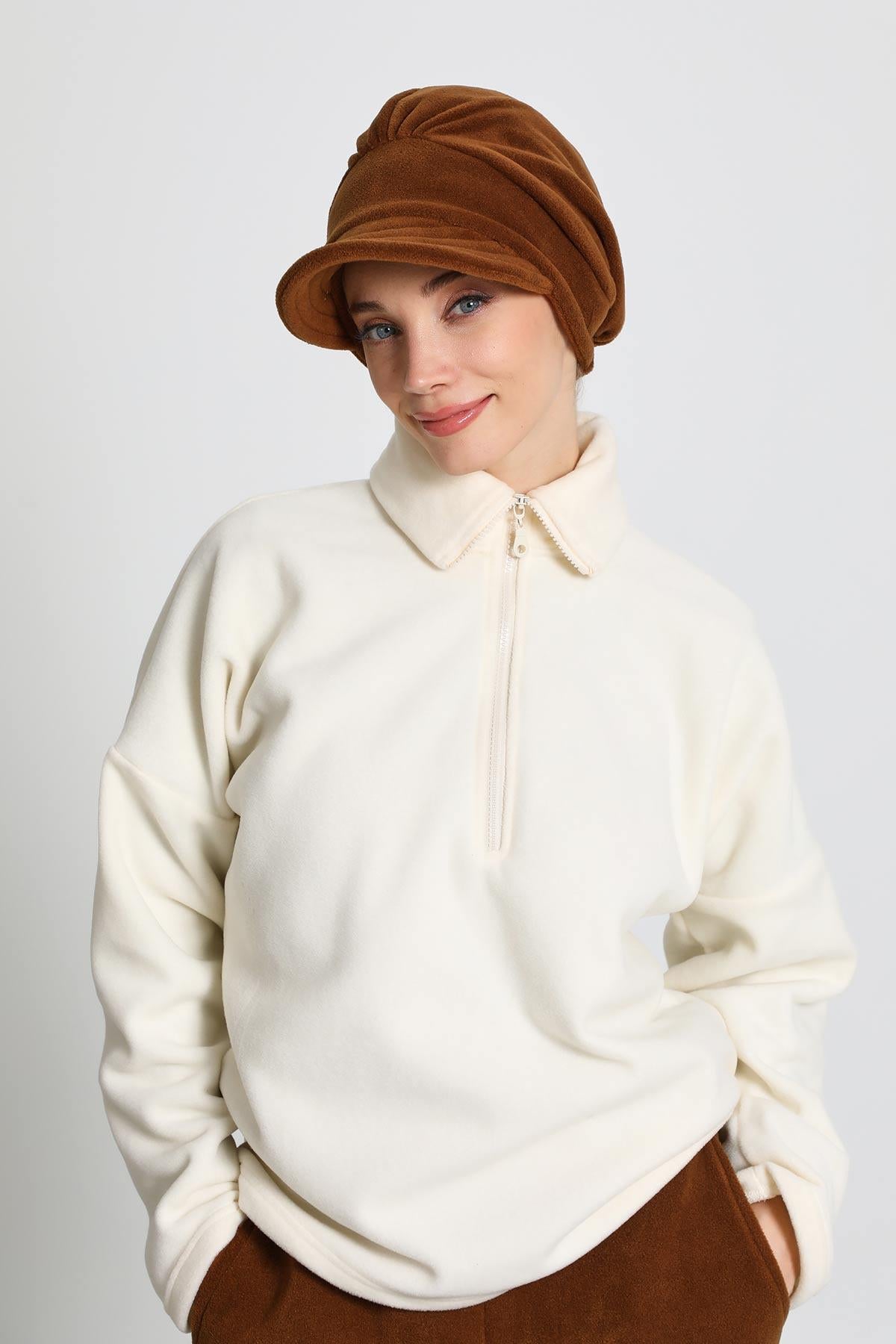 Siperlikli Polar Şapka Bone,B-73PL