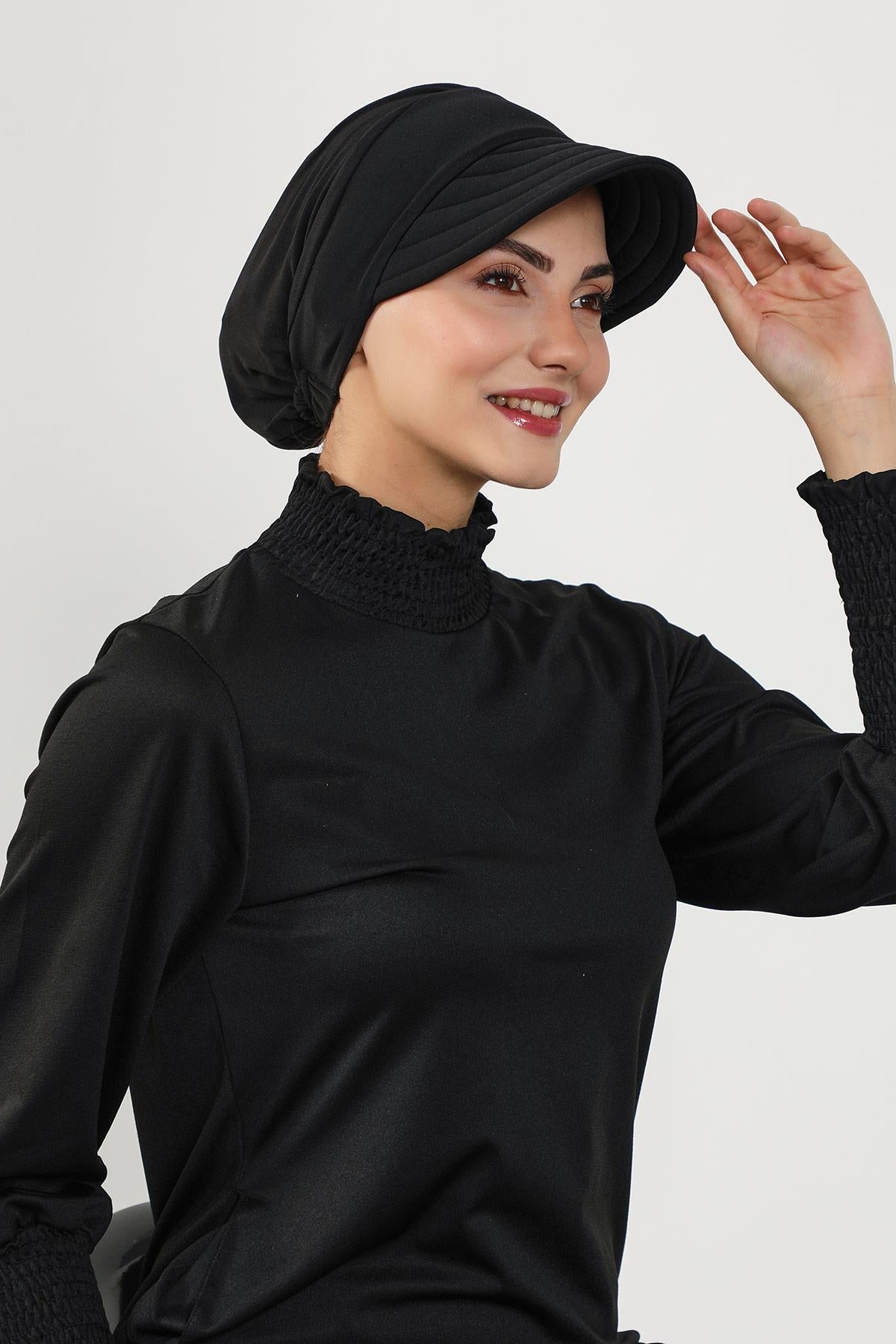 Siperlikli Tesettür (Deniz,Havuz) Yüzücü Bonesi,B-73SN