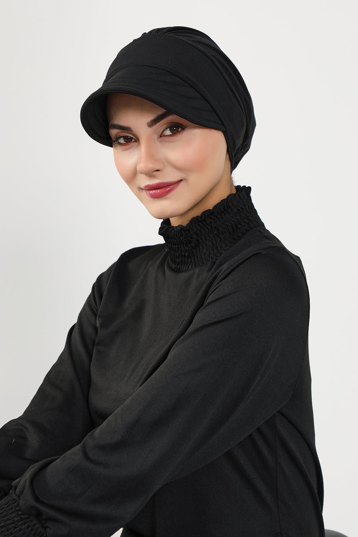 Siperlikli Tesettür (Deniz,Havuz) Yüzücü Bonesi,B-73SN