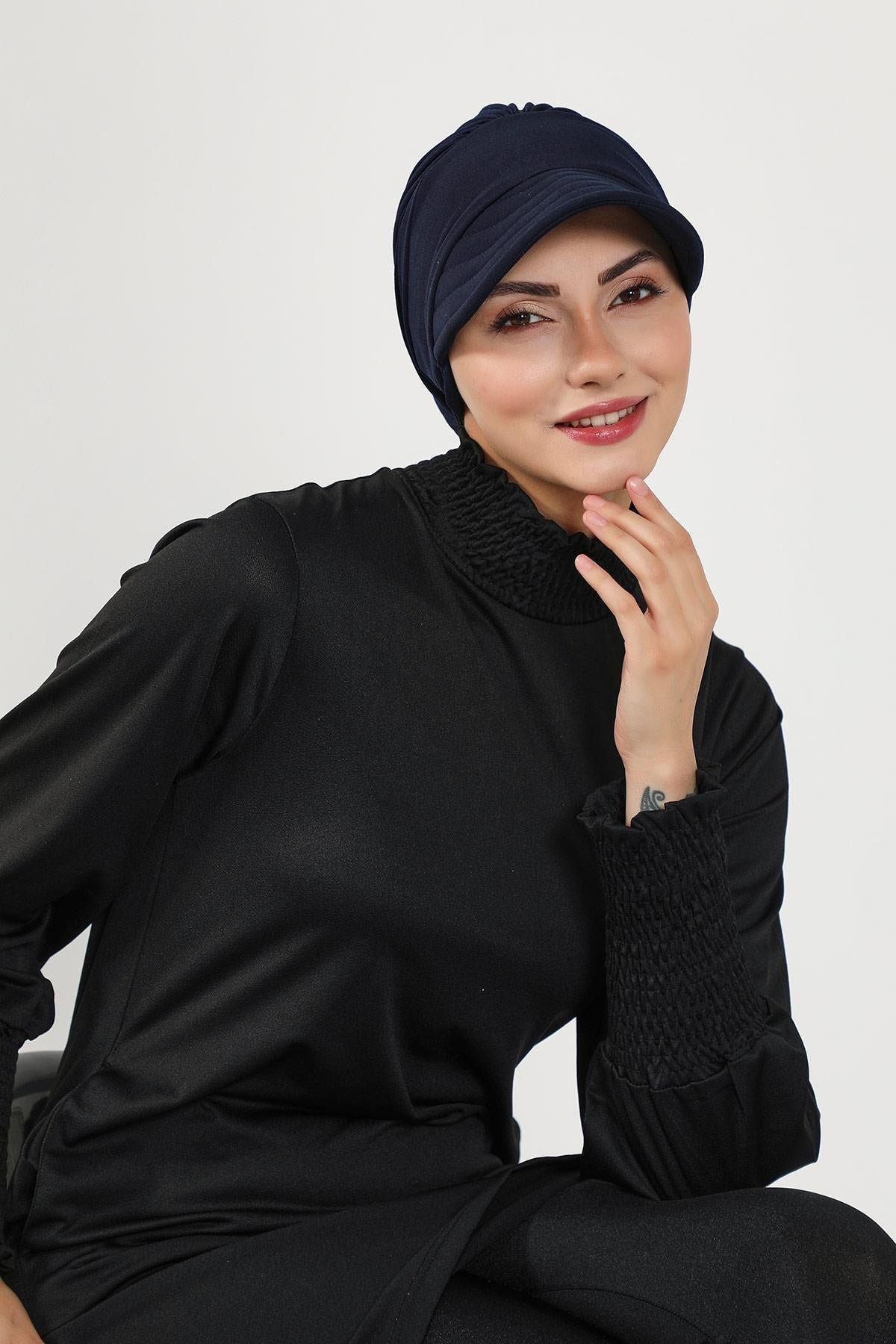 Siperlikli Tesettür (Deniz,Havuz) Yüzücü Bonesi,B-73SN