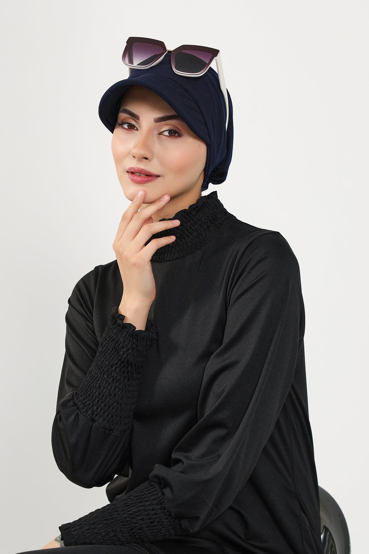 Siperlikli Tesettür (Deniz,Havuz) Yüzücü Bonesi,B-73SN