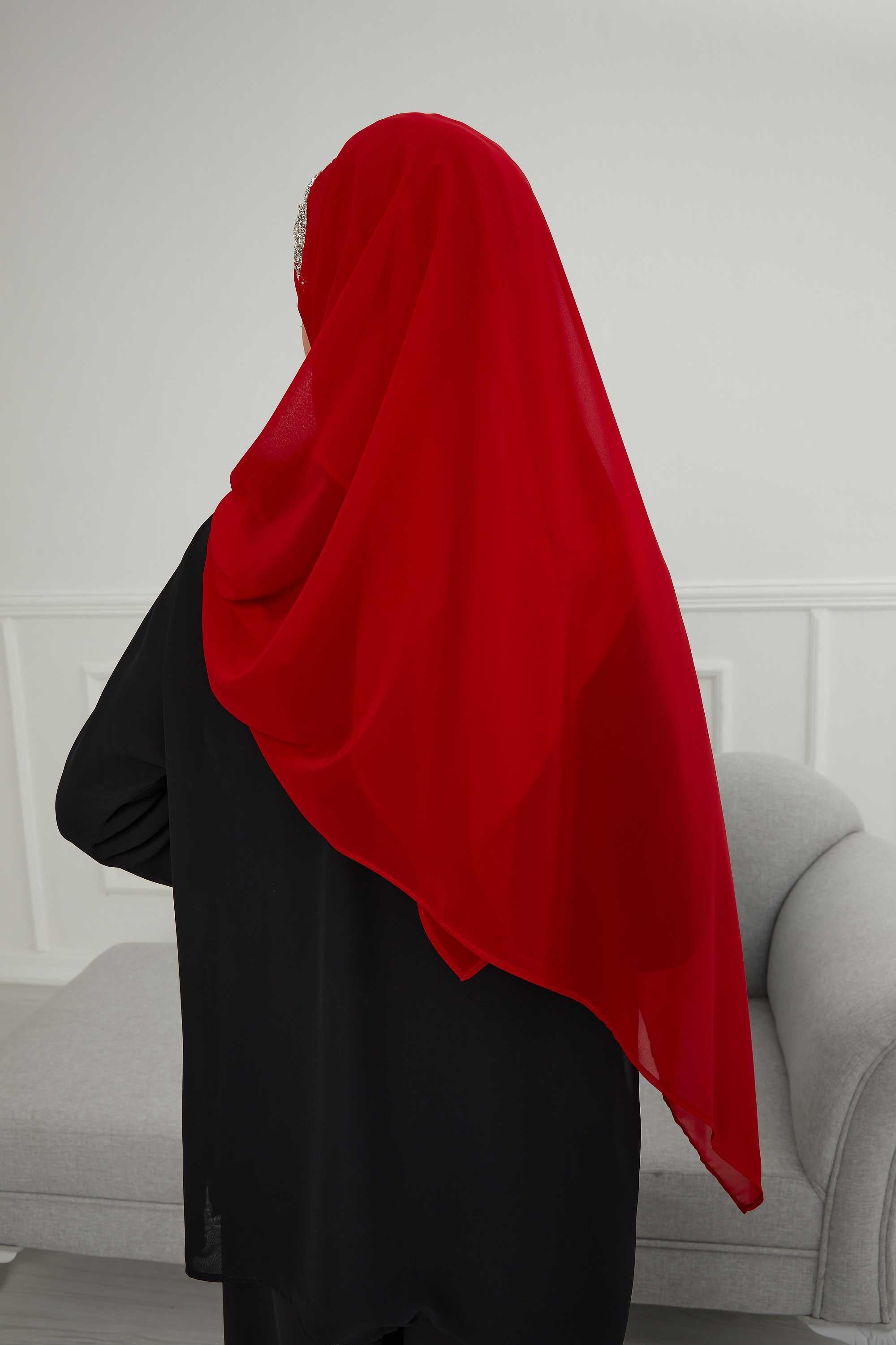 Taş Aksesuarlı Tasarım Şifon Şal,CPS-100,CPS-100