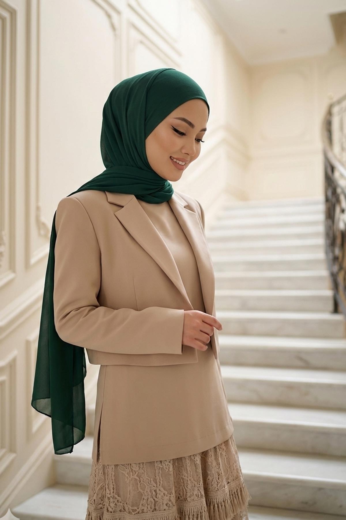 Tesettür Boneli Kullanımı Rahat Pratik Şifon Şal,PS-53
