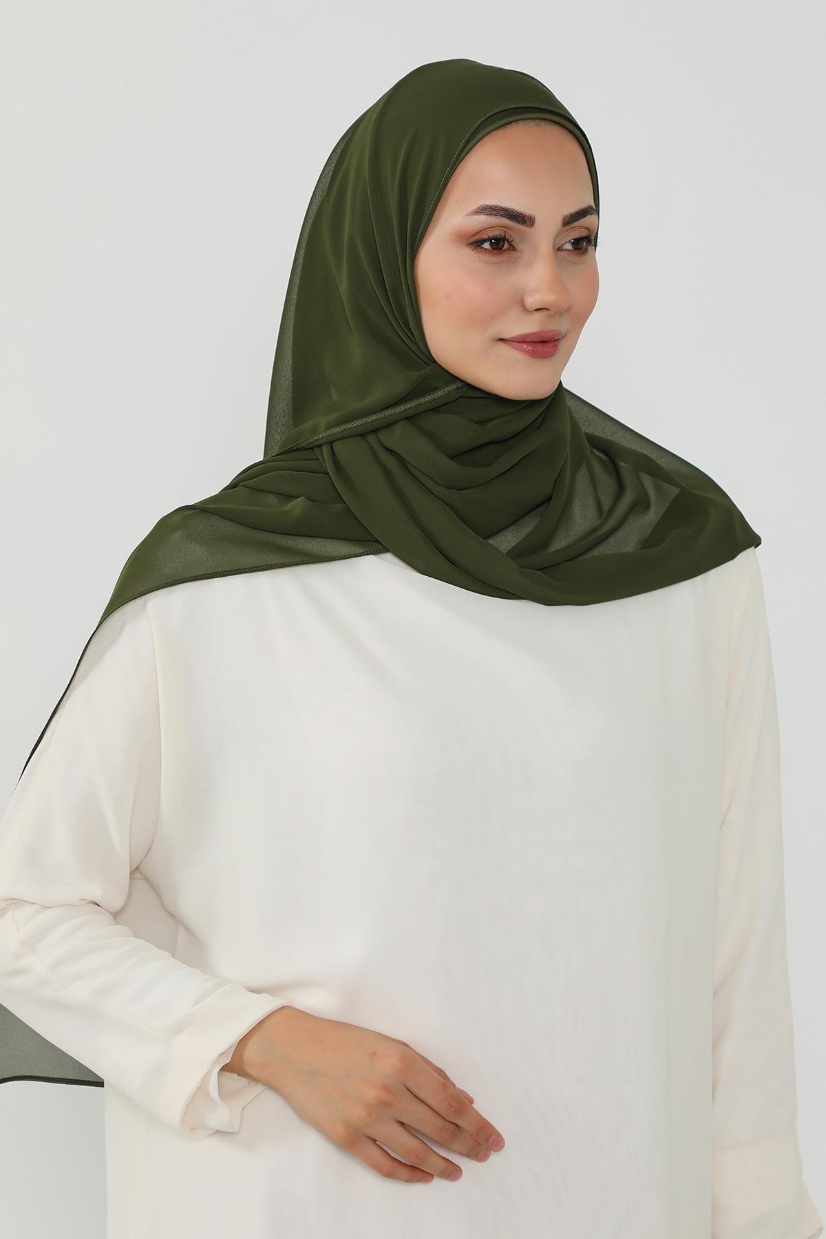 Tesettür Boneli Kullanımı Rahat Pratik Şifon Şal,PS-53