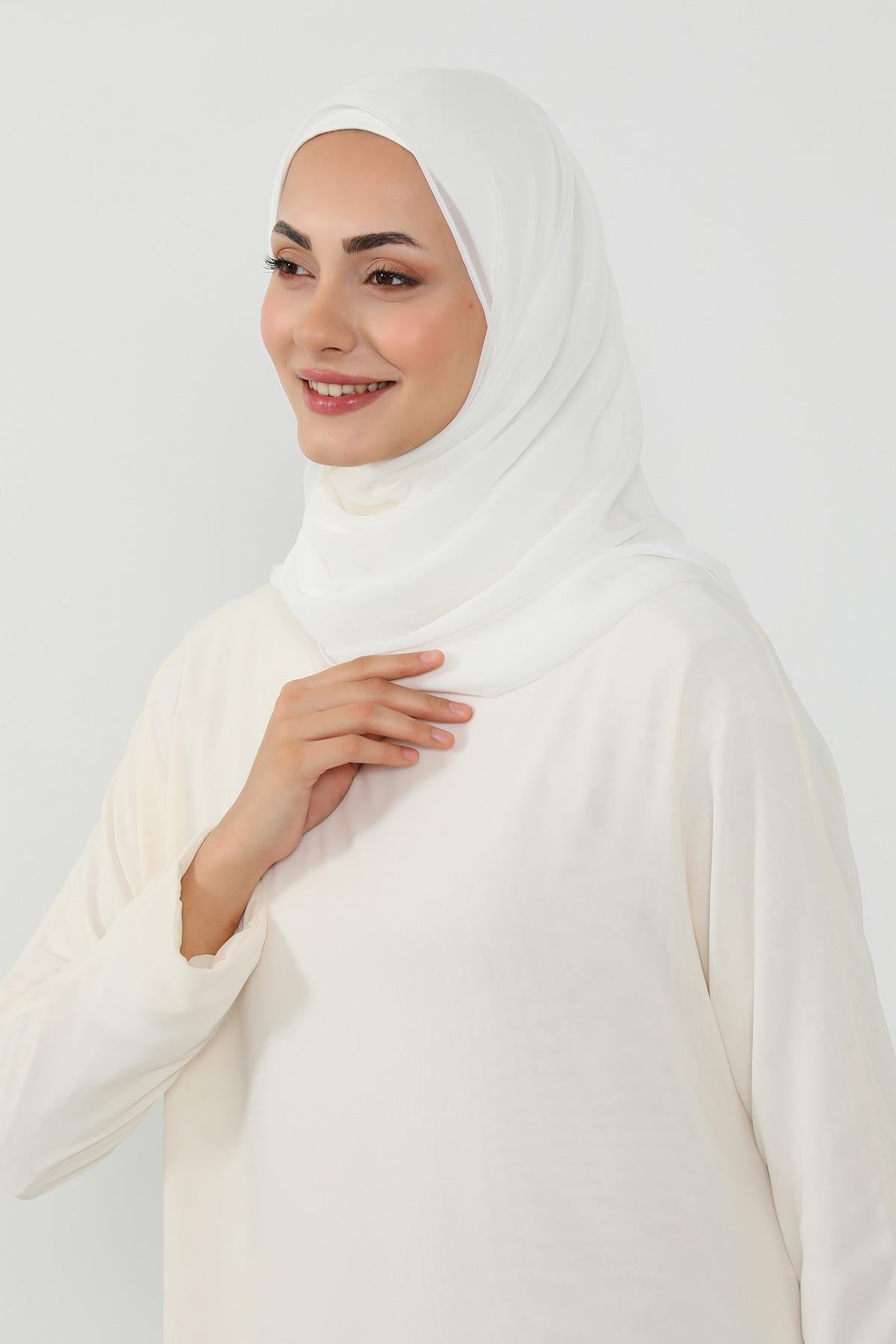 Tesettür Boneli Kullanımı Rahat Pratik Şifon Şal,PS-53