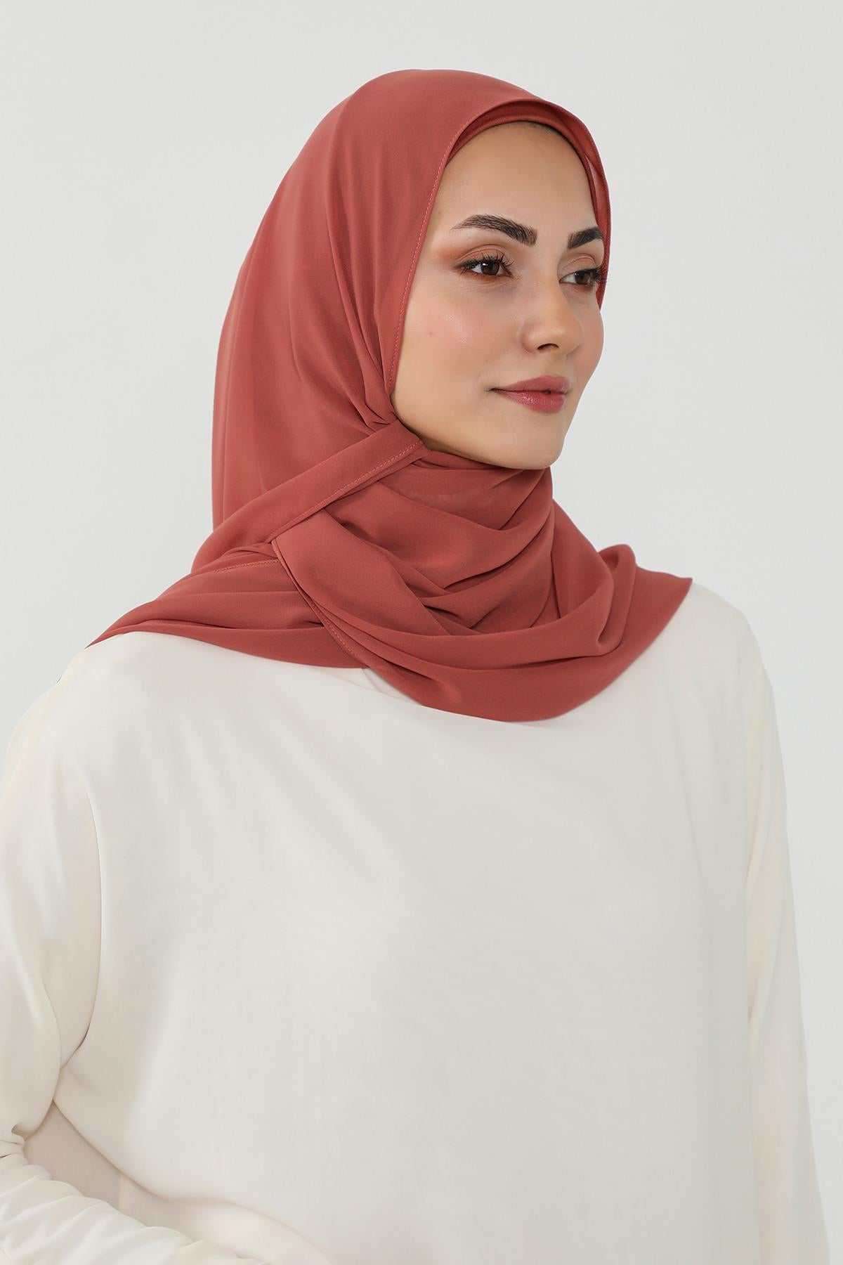 Tesettür Boneli Kullanımı Rahat Pratik Şifon Şal,PS-53
