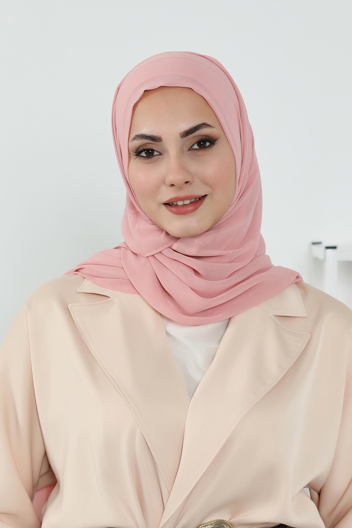 Tesettür Boneli Pratik Şifon Şal,PS-46