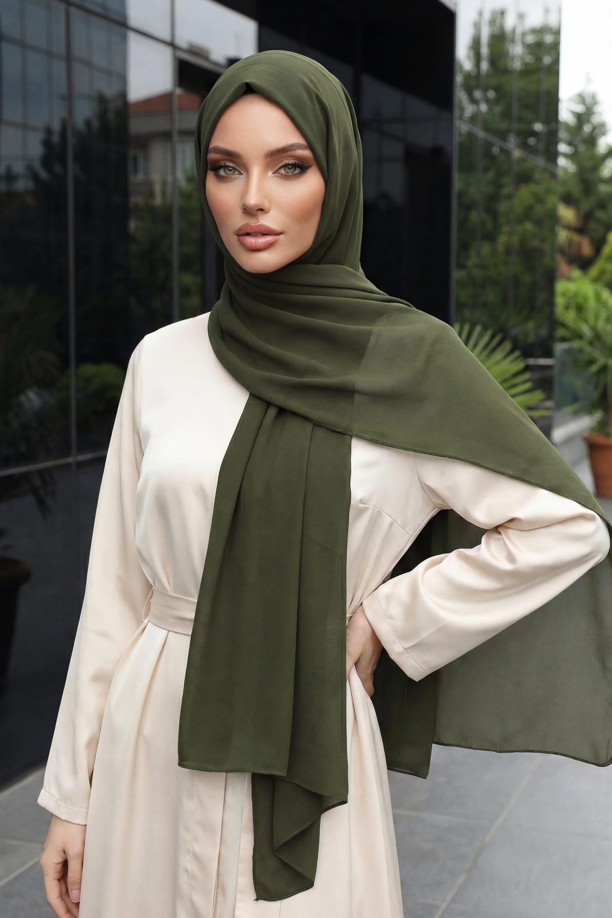 Tesettür Boneli Pratik Şifon Şal,PS-46